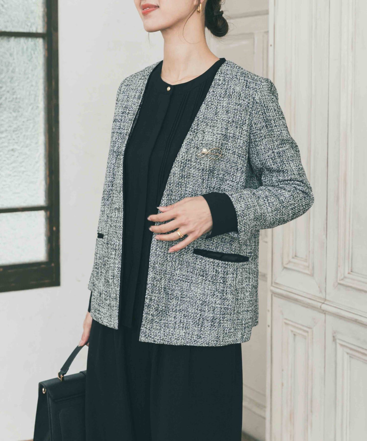 URBAN RESEARCH DOORS「ツィードVネックロングジャケット」|その他|