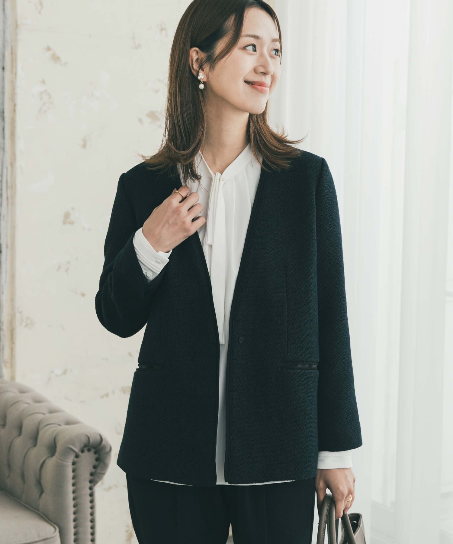 URBAN RESEARCH DOORS「ツィードVネックロングジャケット」|その他|