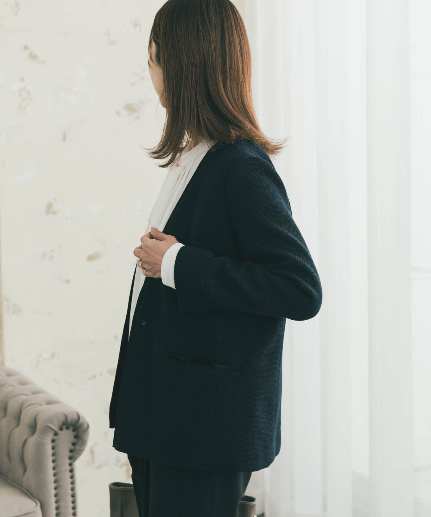 URBAN RESEARCH DOORS「ツィードVネックロングジャケット」|その他|