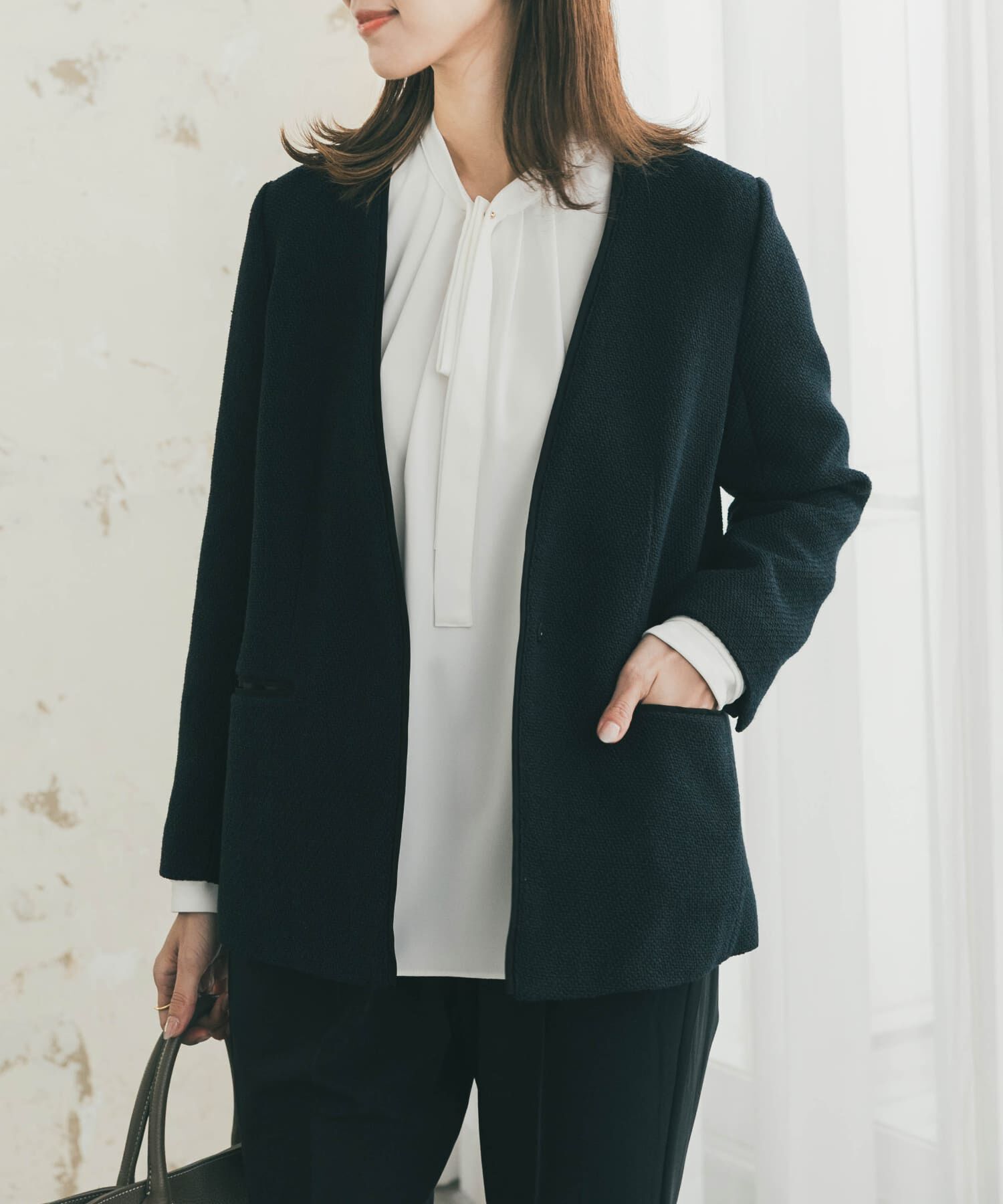 URBAN RESEARCH DOORS「ツィードVネックロングジャケット」|その他|