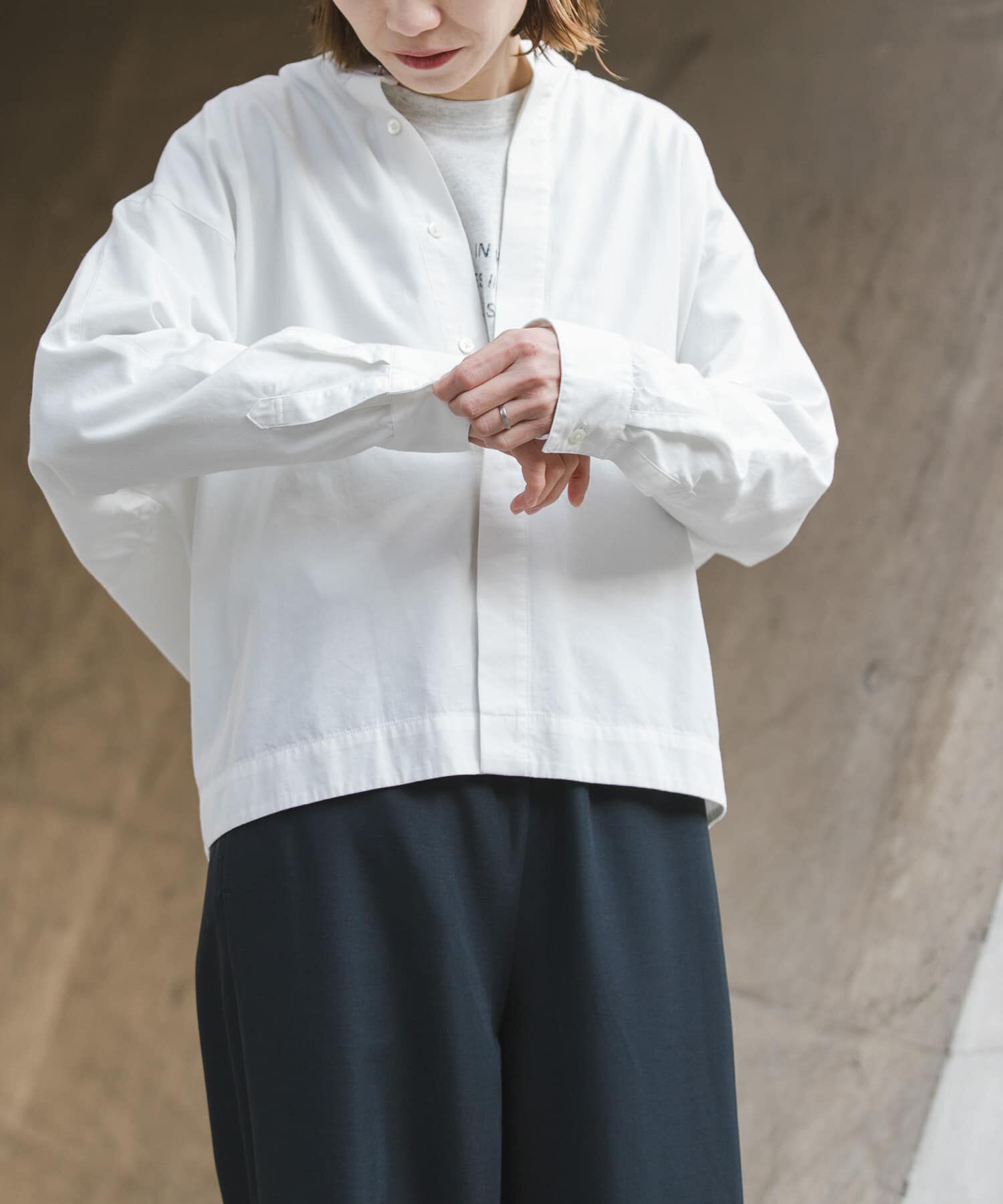 URBAN RESEARCH DOORS「FORK&SPOON　ギボシコクーンロングスリーブシャツ」|シャツ・ブラウス|