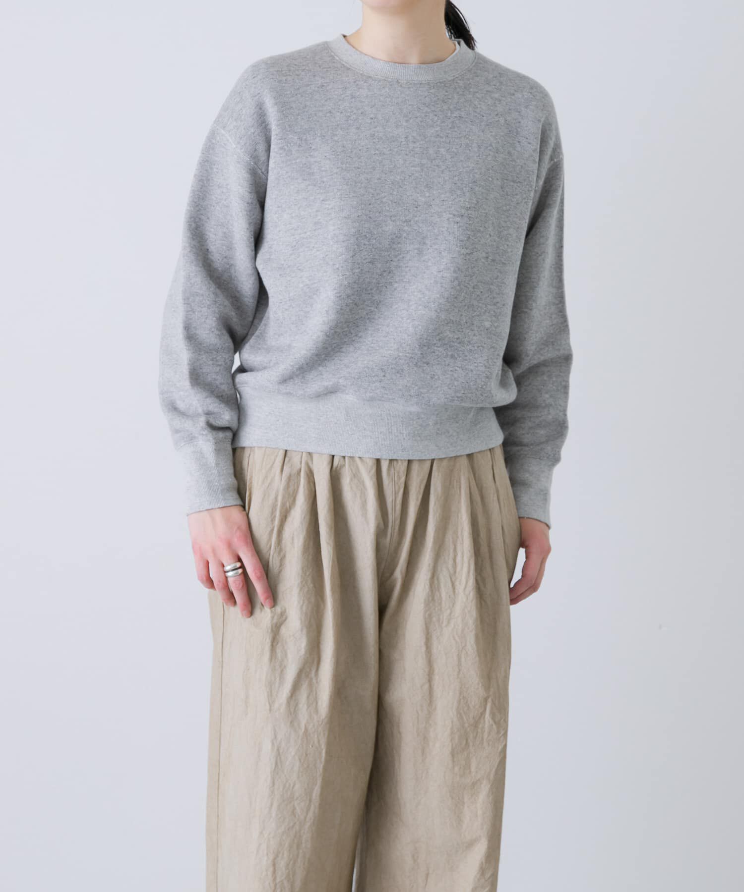 かぐれ「『2サイズ展開』コットンリヨセルスウェットプルオーバー」|スウェット・ジャージ|グレー