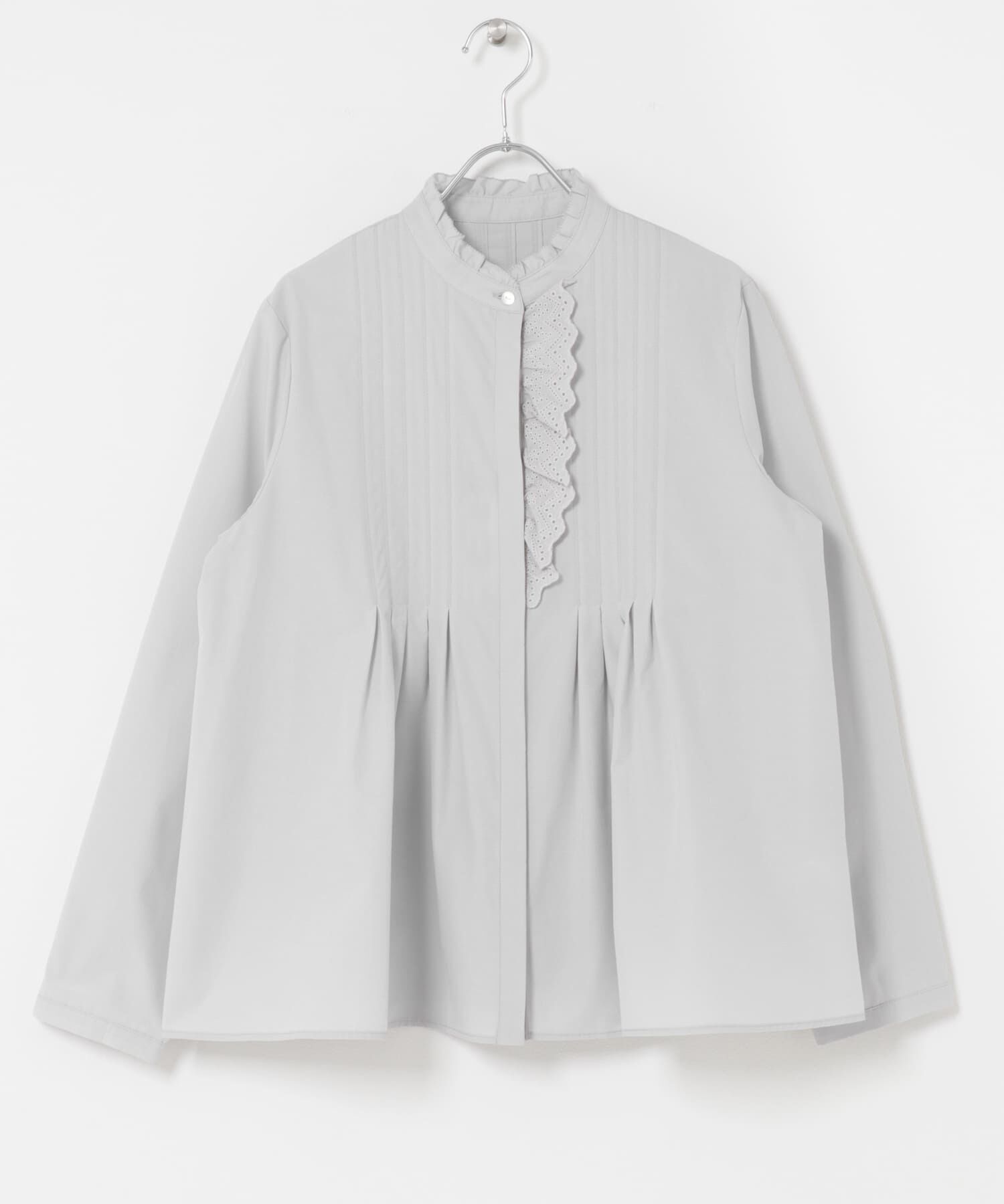 URBAN RESEARCH ROSSO「『WEB限定』フリルネックレースデザインシャツブラウス」|シャツ・ブラウス|