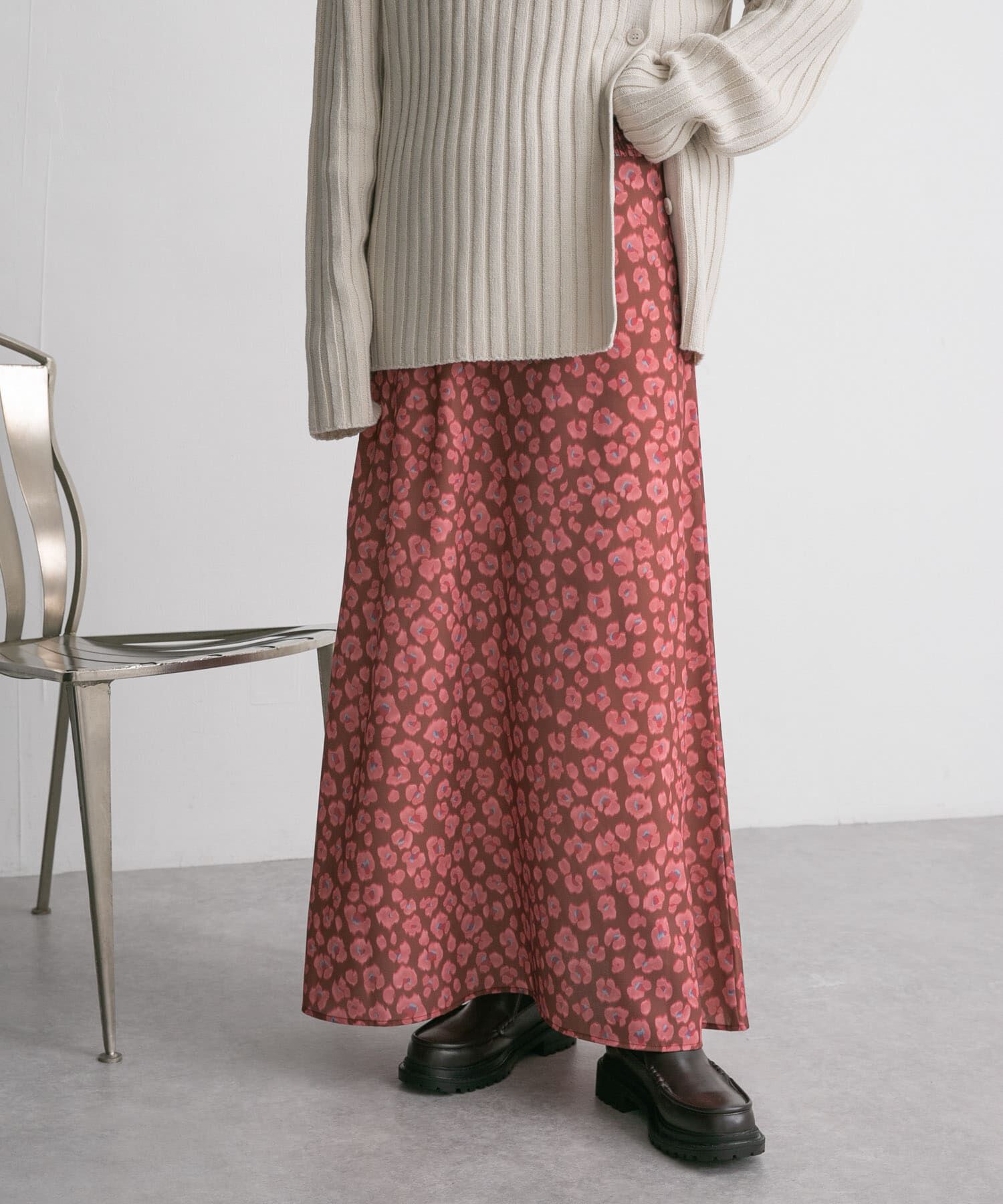  「レオパードプリントロングスカート」|スカート|