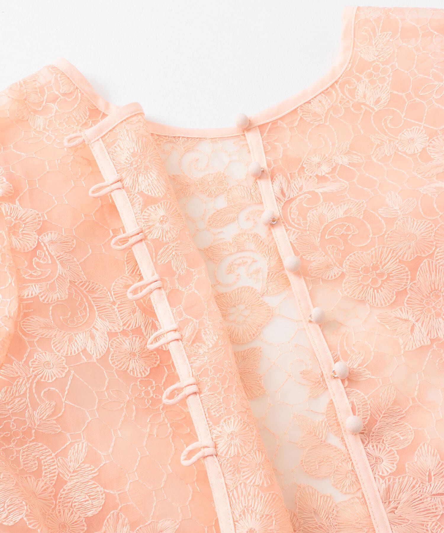  「オーガンジー刺繍クロップドブラウス」|シャツ・ブラウス|