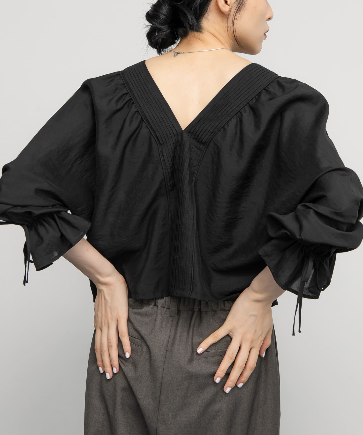  「ピンタックギャザーブラウス」|シャツ・ブラウス|