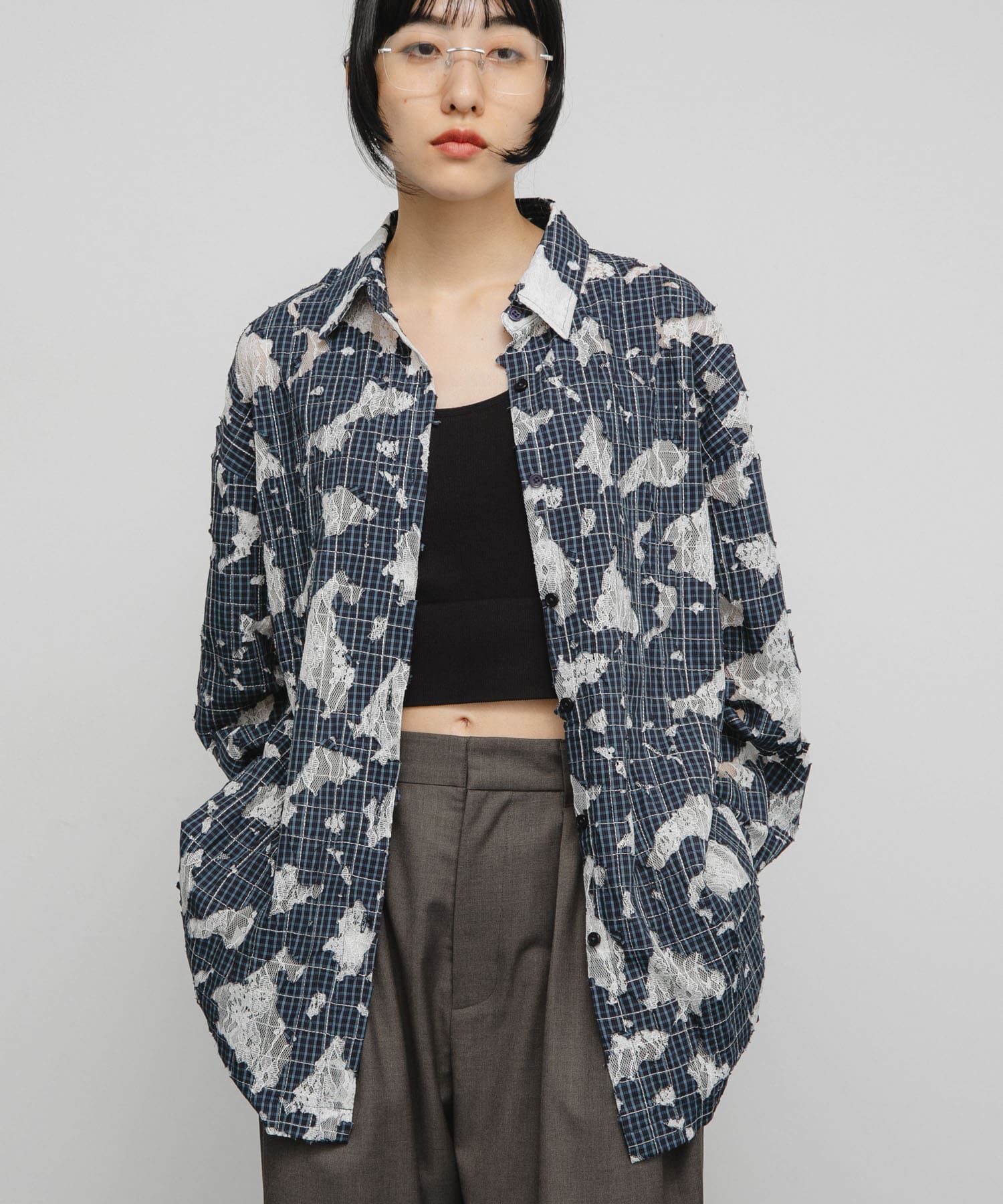  「ステッチングチェックシャツ」|シャツ・ブラウス|