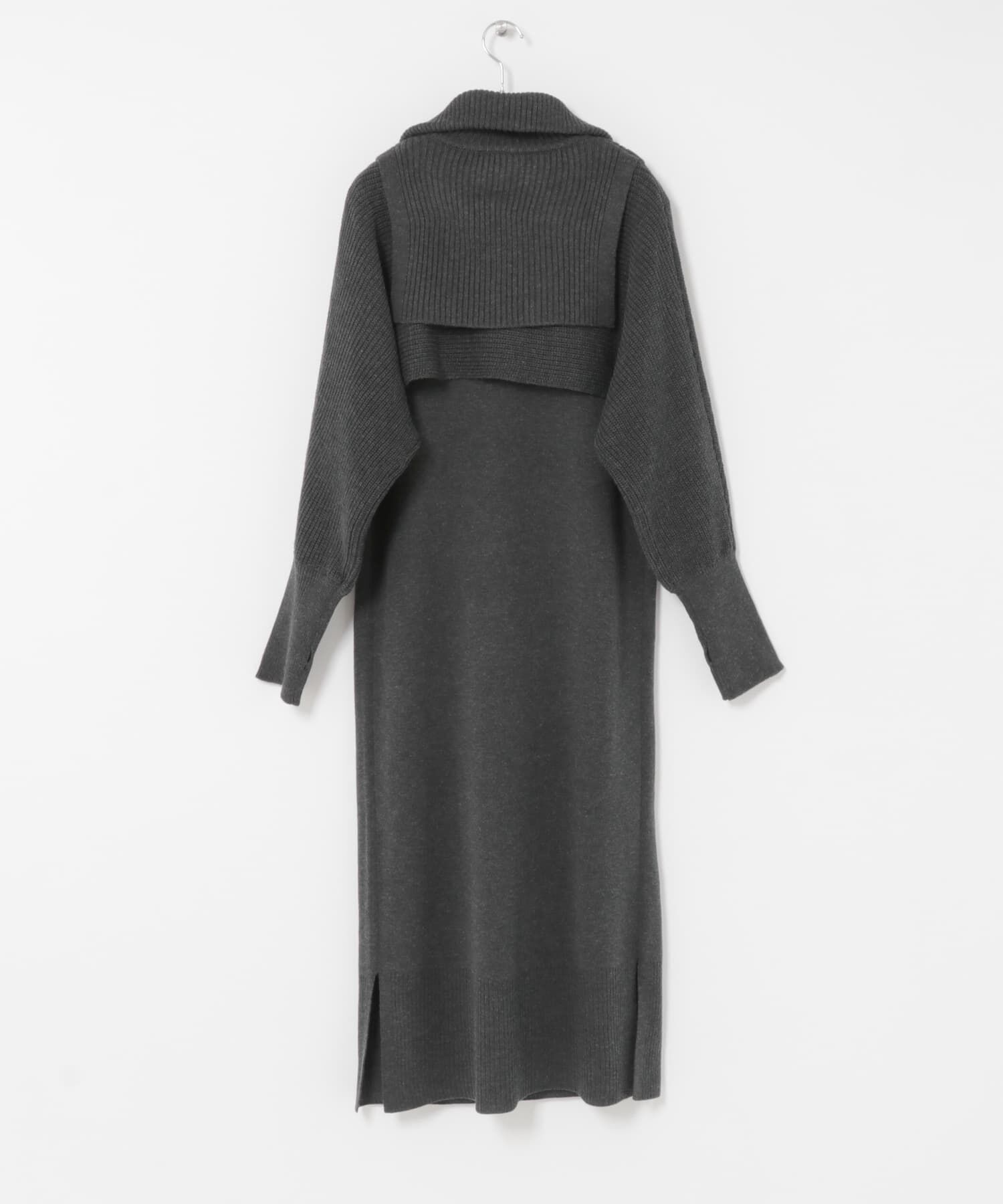  「ハーフZIPレイヤードニットワンピース」|ワンピース|