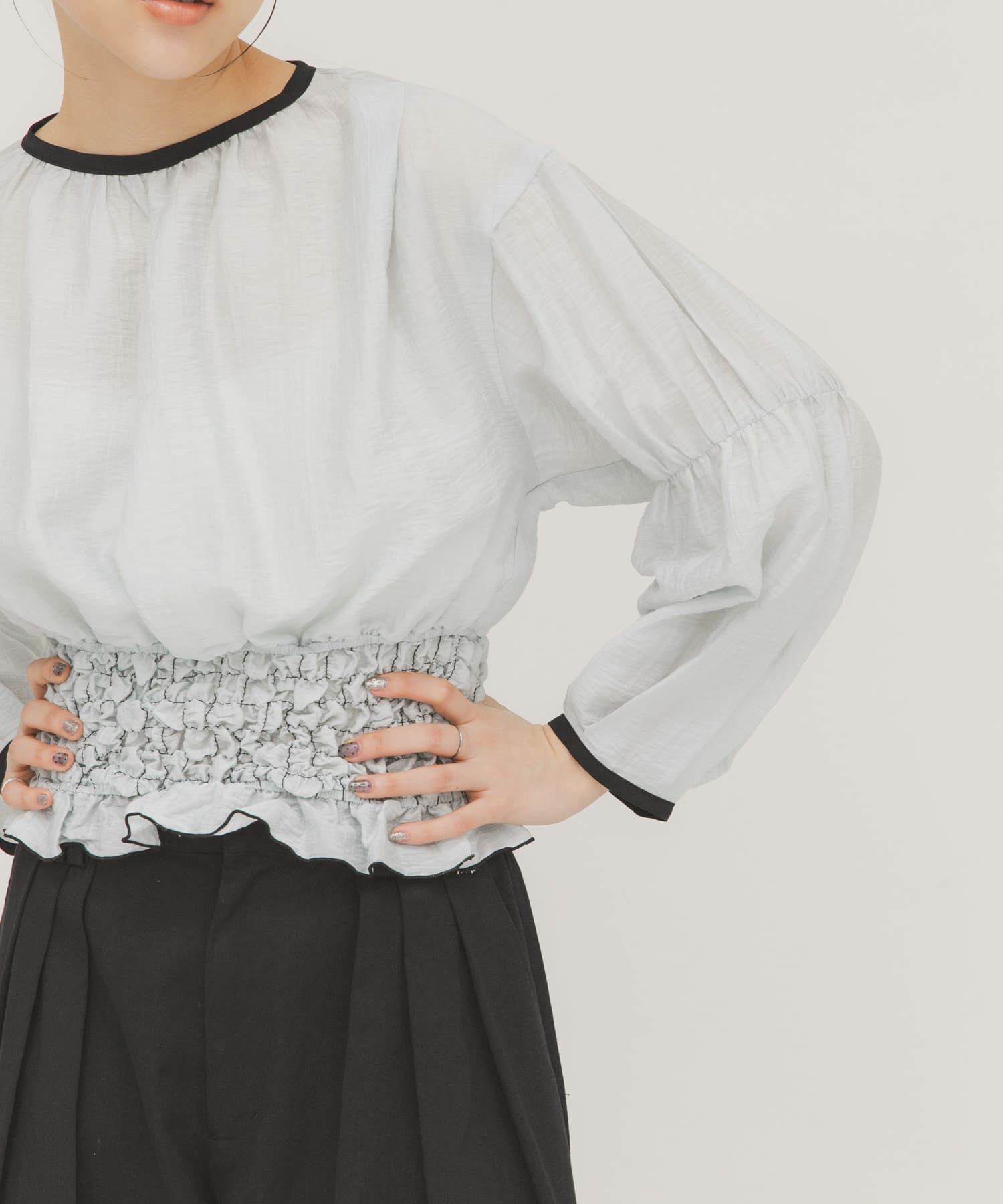  「ポップコーンシャーリングブラウス」|シャツ・ブラウス|