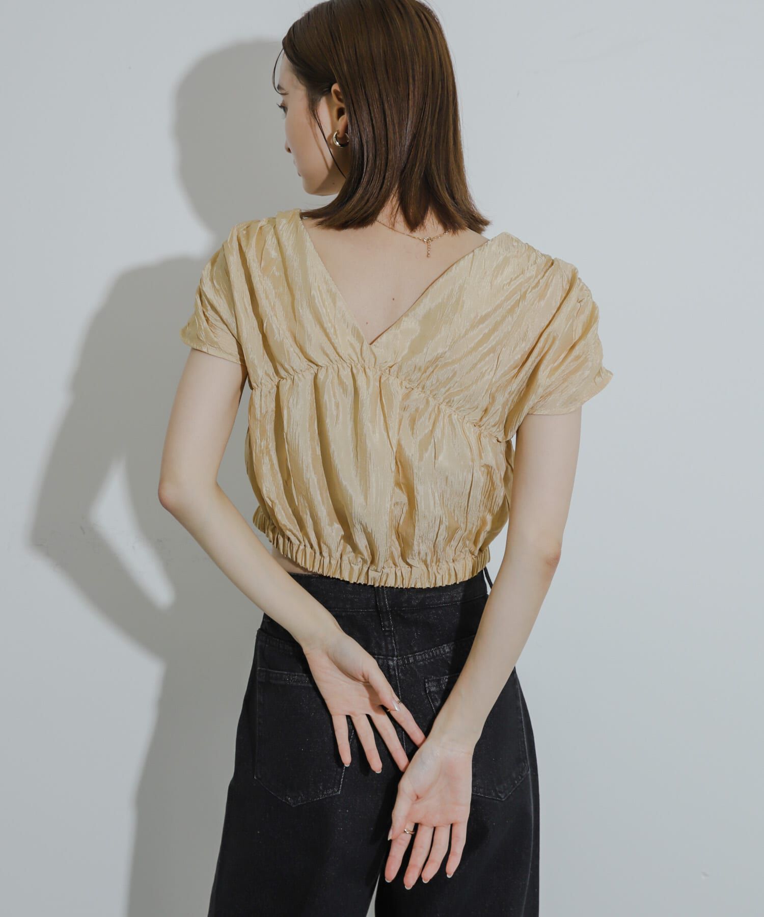 SENSE OF PLACE by URBAN RESEARCH「クロップドギャザーブラウス」|シャツ・ブラウス|