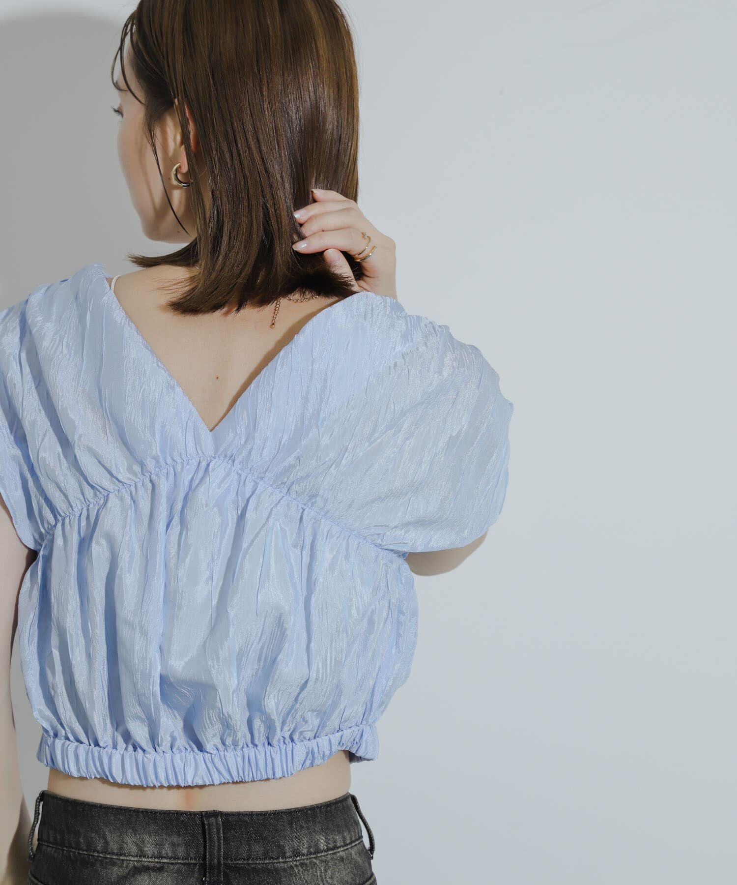 SENSE OF PLACE by URBAN RESEARCH「クロップドギャザーブラウス」|シャツ・ブラウス|