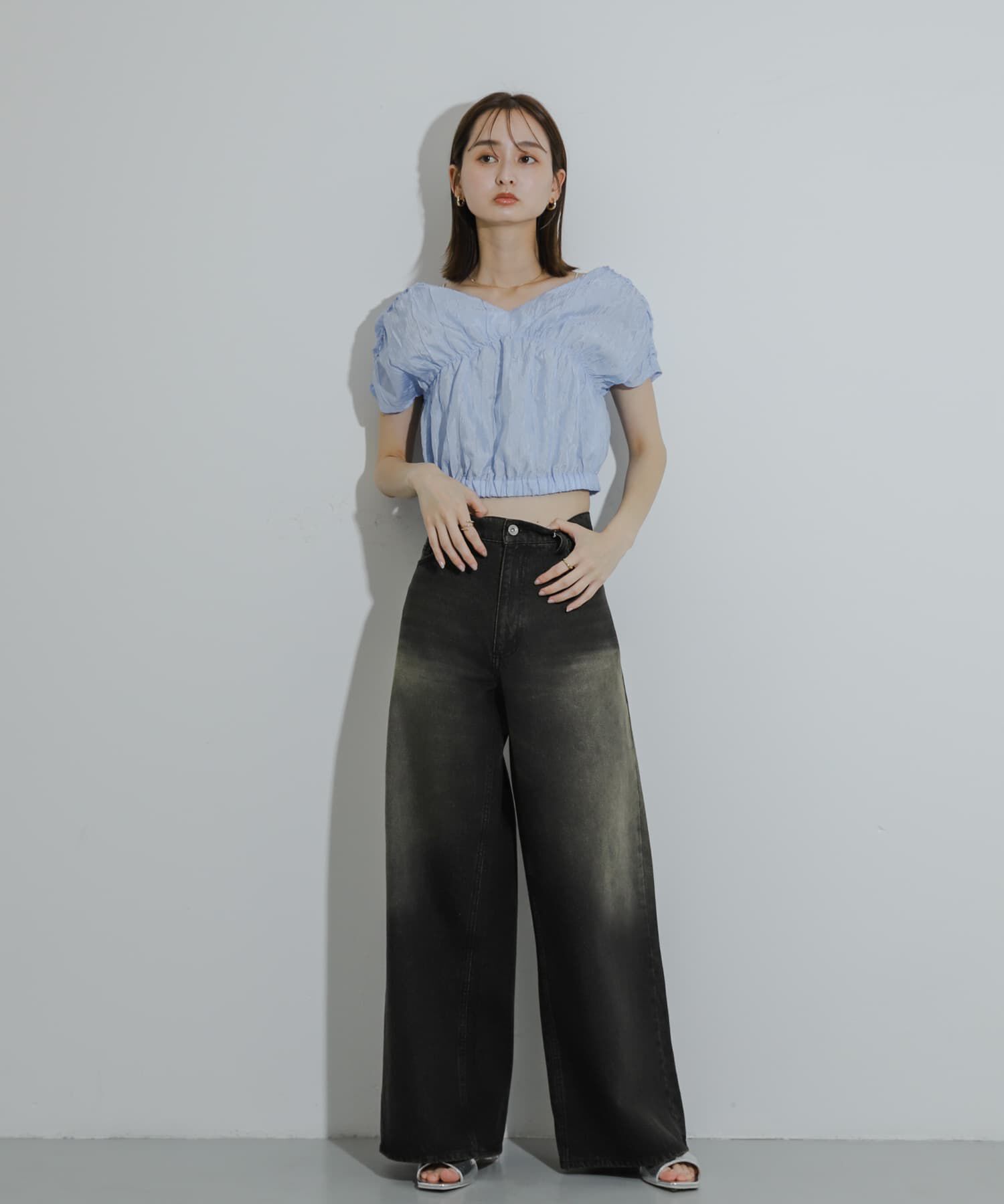 SENSE OF PLACE by URBAN RESEARCH「クロップドギャザーブラウス」|シャツ・ブラウス|