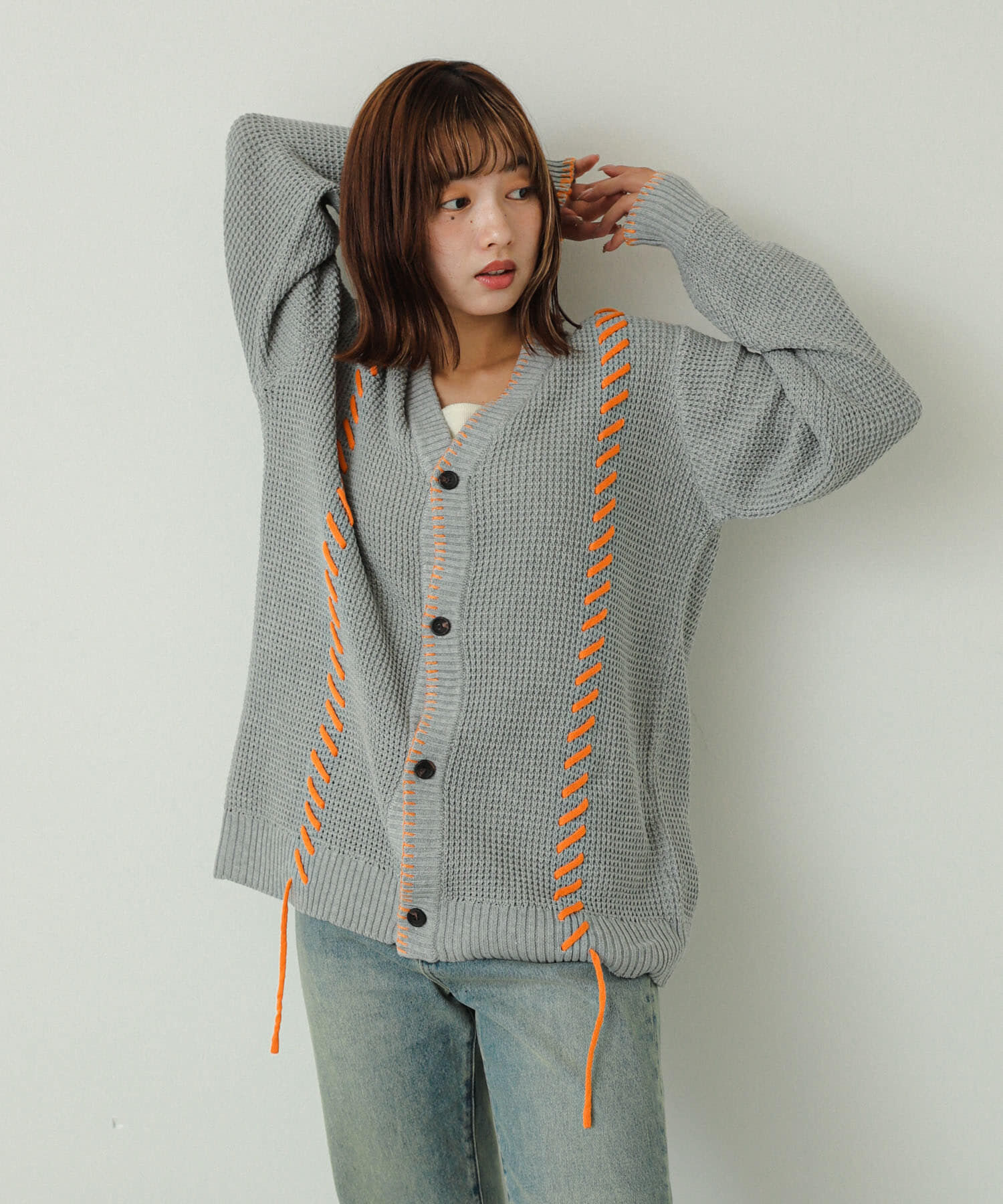 SENSE OF PLACE by URBAN RESEARCH「『ユニセックス』ブランケットステッチカーディガン」|カーディガン|