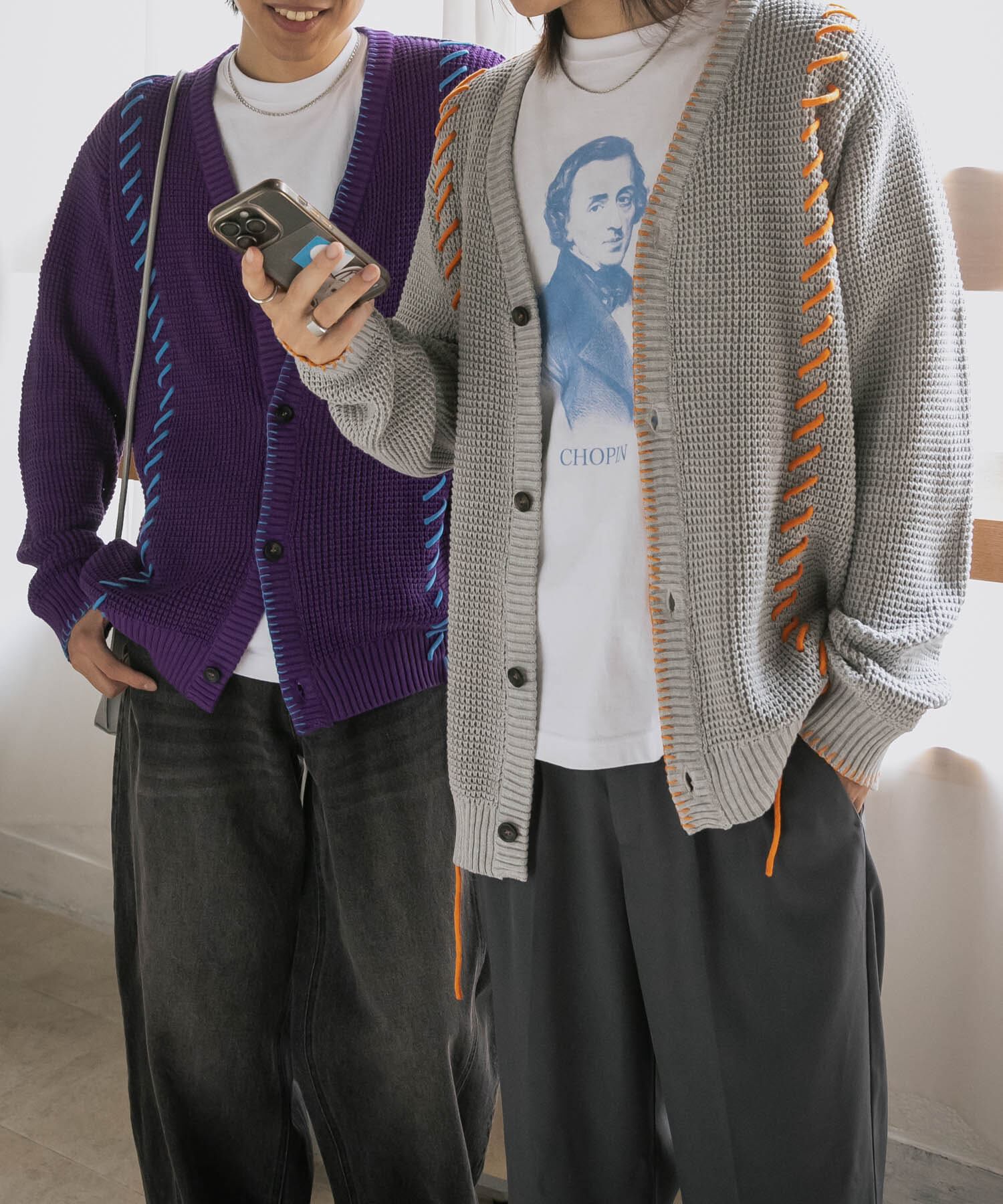 SENSE OF PLACE by URBAN RESEARCH「『ユニセックス』ブランケットステッチカーディガン」|カーディガン|