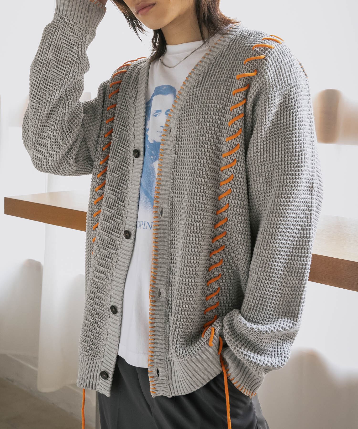 SENSE OF PLACE by URBAN RESEARCH「『ユニセックス』ブランケットステッチカーディガン」|カーディガン|