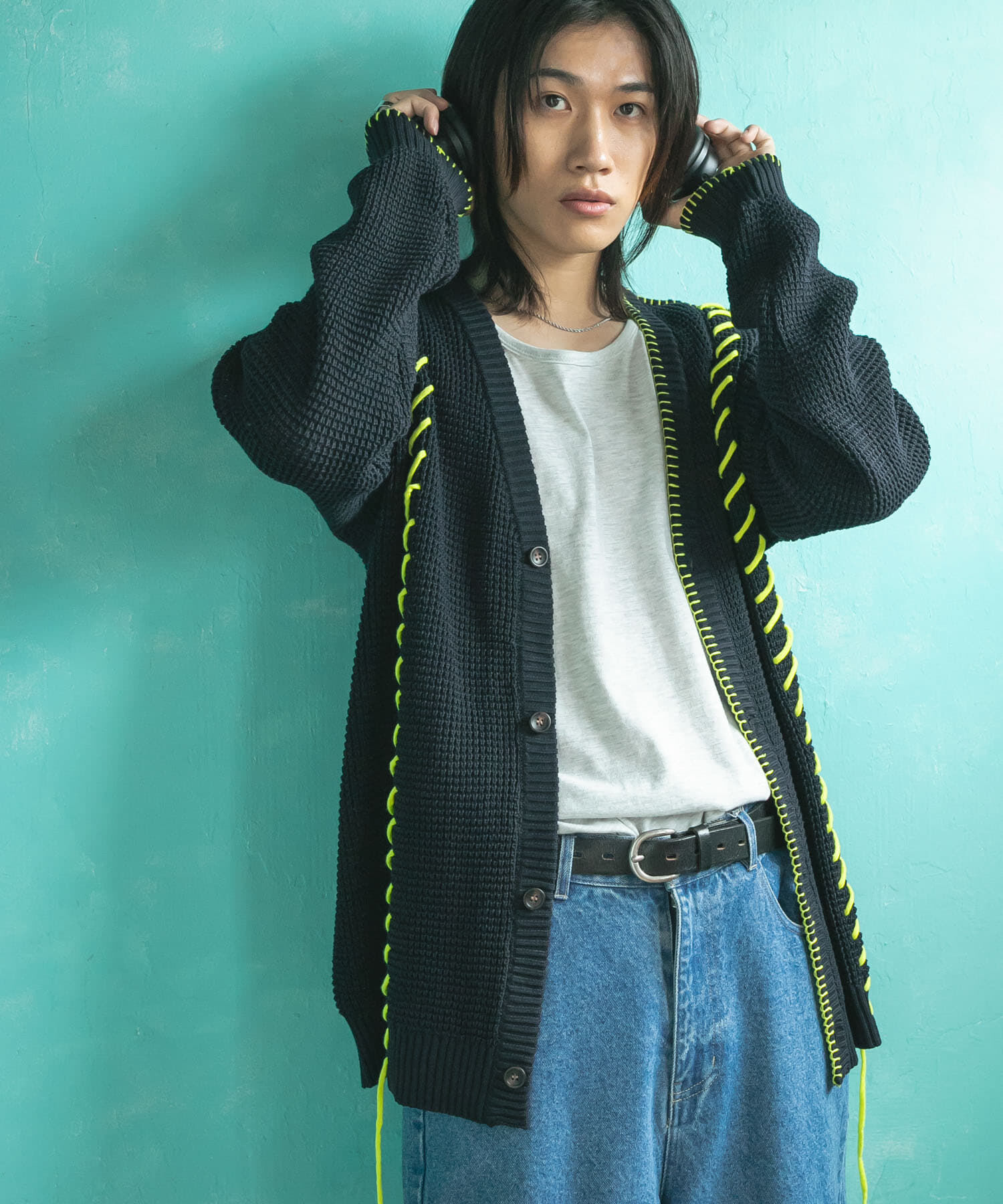 SENSE OF PLACE by URBAN RESEARCH「『ユニセックス』ブランケットステッチカーディガン」|カーディガン|