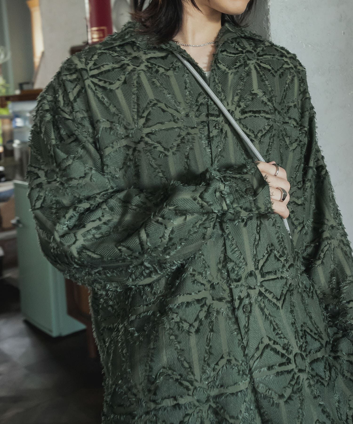 SENSE OF PLACE by URBAN RESEARCH「フリンジジャガードレギュラーカラーシャツ」|シャツ・ブラウス|