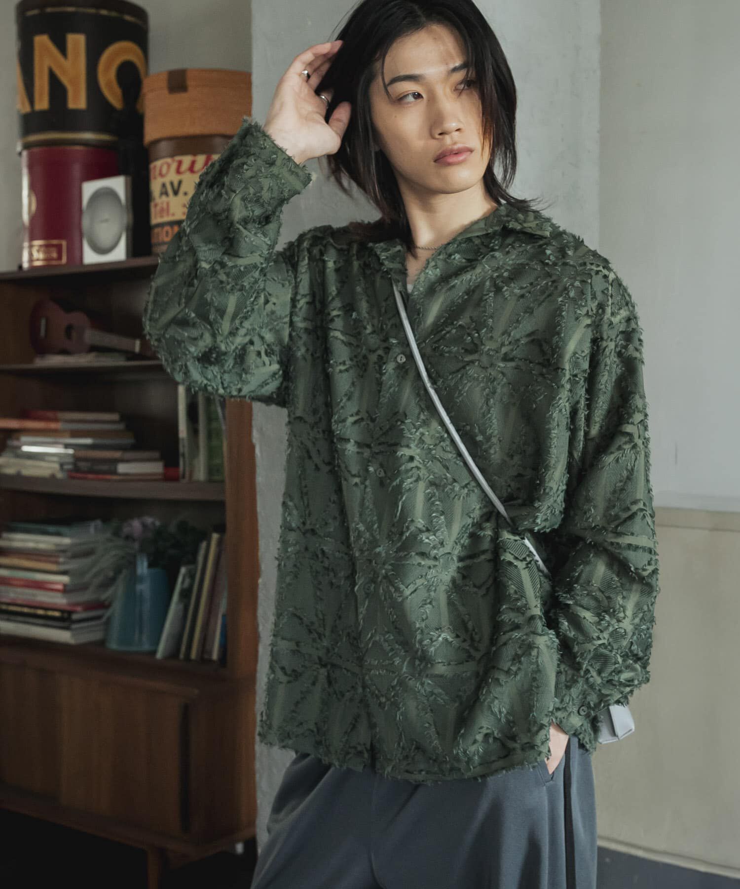 SENSE OF PLACE by URBAN RESEARCH「フリンジジャガードレギュラーカラーシャツ」|シャツ・ブラウス|