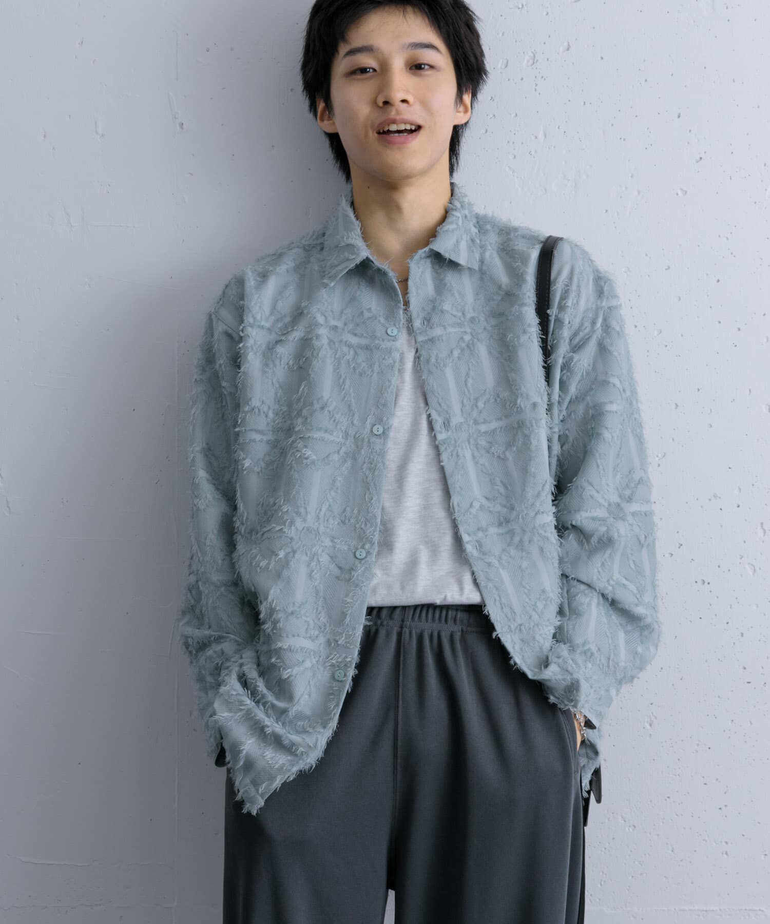 SENSE OF PLACE by URBAN RESEARCH「フリンジジャガードレギュラーカラーシャツ」|シャツ・ブラウス|