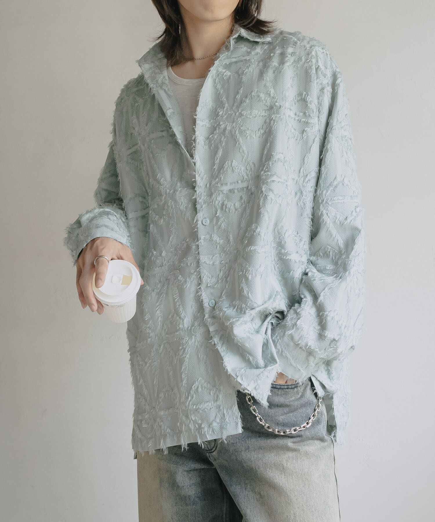 SENSE OF PLACE by URBAN RESEARCH「フリンジジャガードレギュラーカラーシャツ」|シャツ・ブラウス|