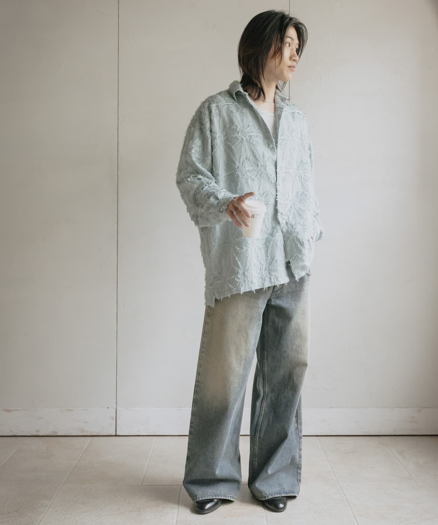 SENSE OF PLACE by URBAN RESEARCH「フリンジジャガードレギュラーカラーシャツ」|シャツ・ブラウス|