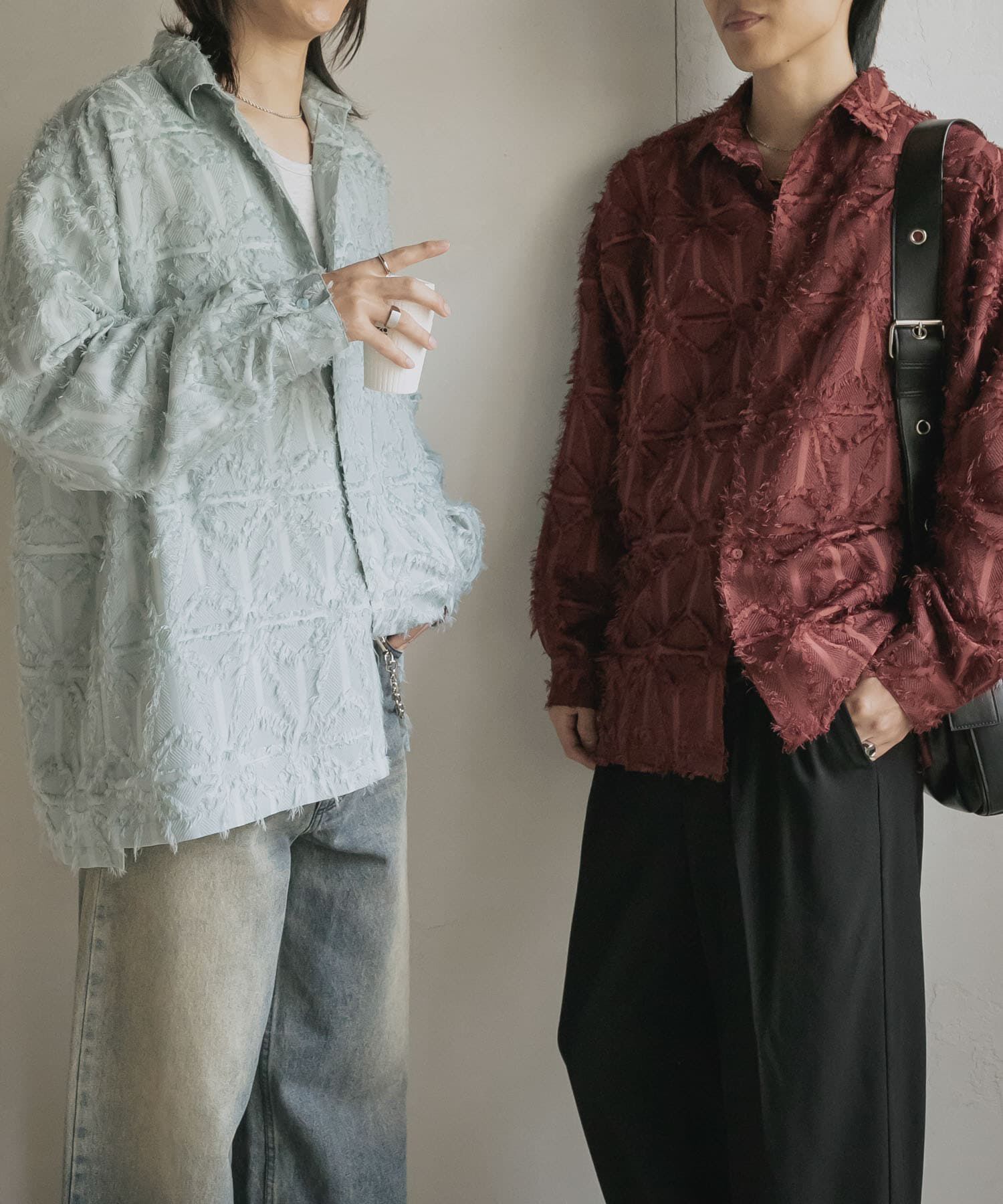 SENSE OF PLACE by URBAN RESEARCH「フリンジジャガードレギュラーカラーシャツ」|シャツ・ブラウス|