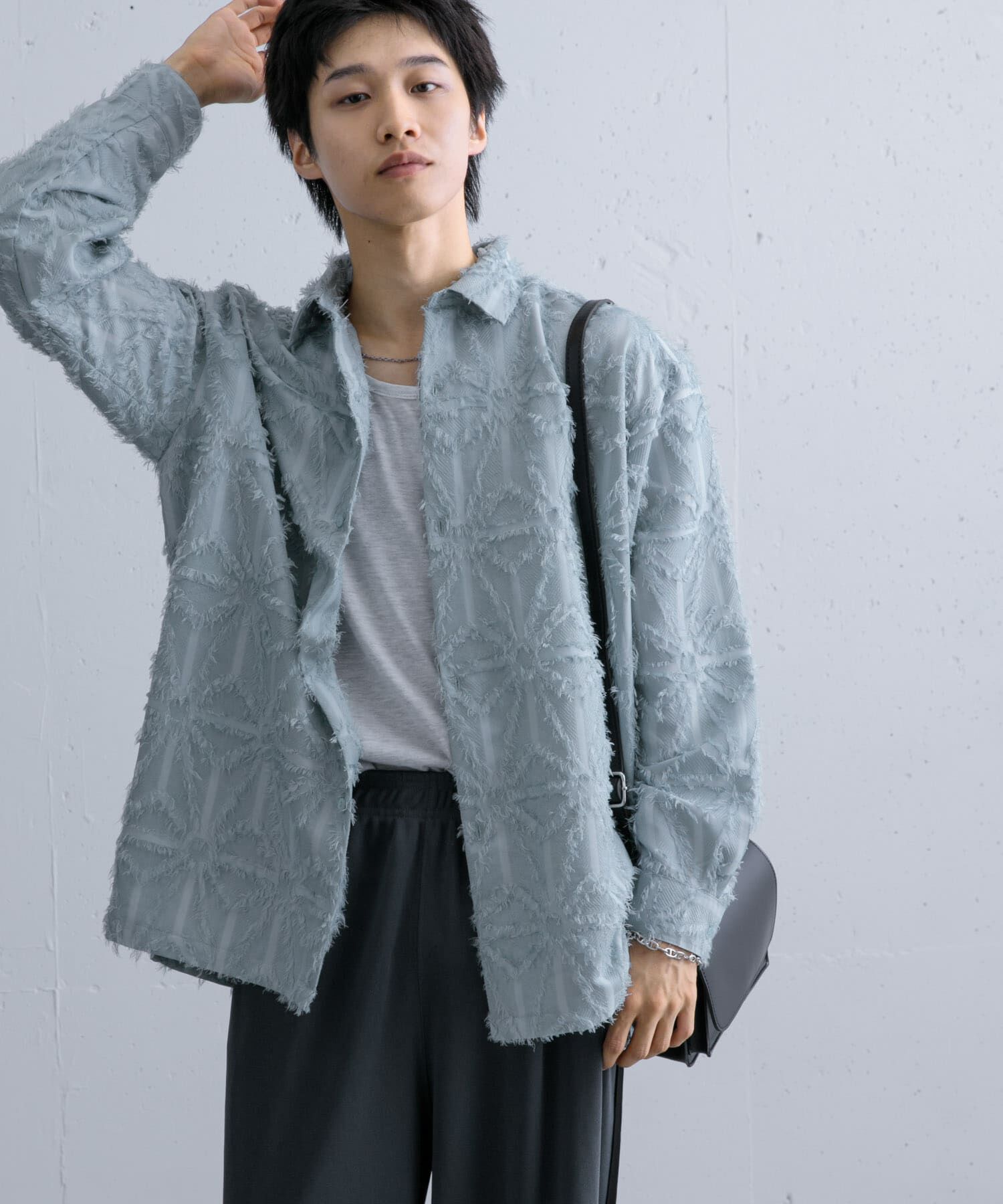 SENSE OF PLACE by URBAN RESEARCH「フリンジジャガードレギュラーカラーシャツ」|シャツ・ブラウス|