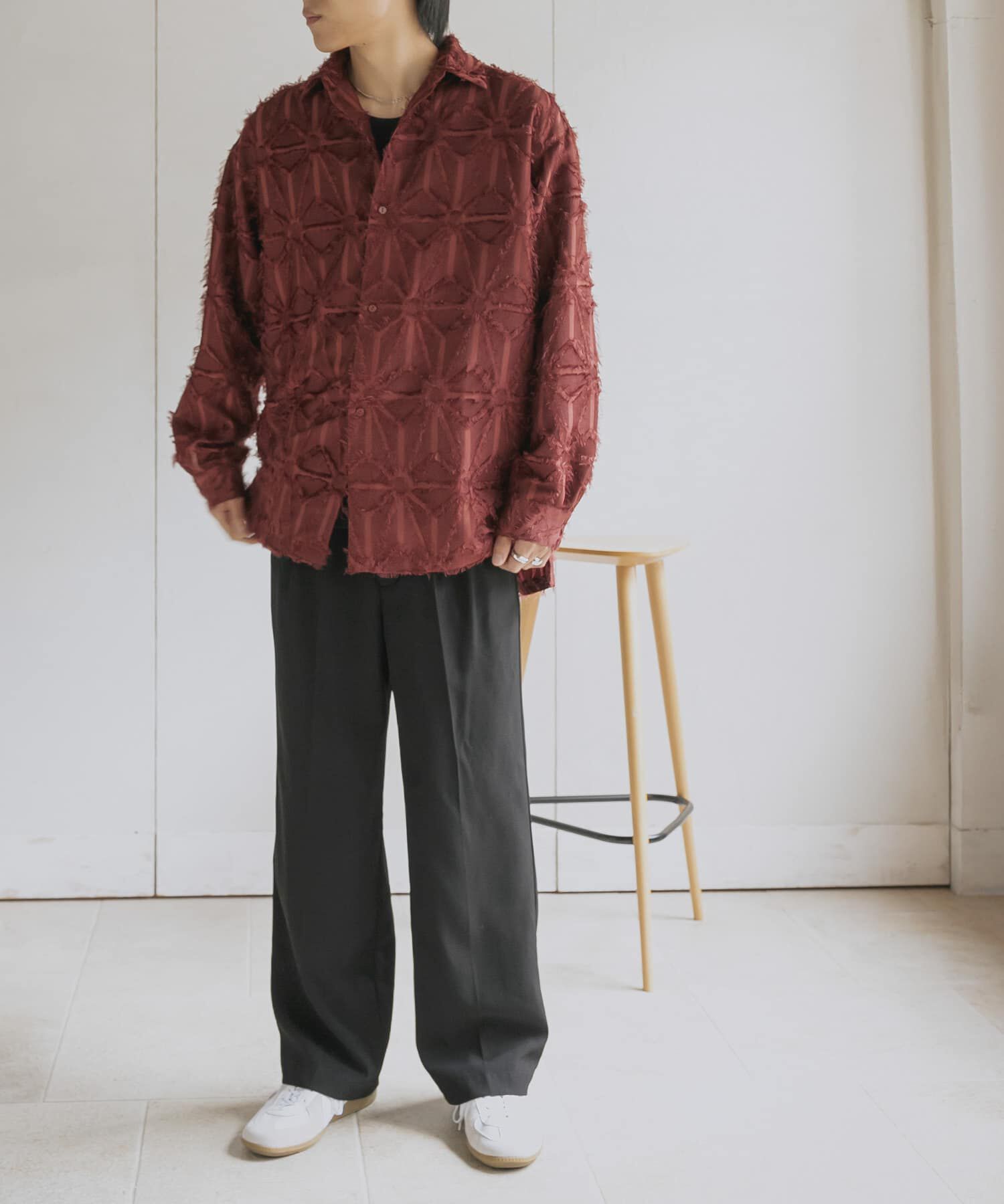 SENSE OF PLACE by URBAN RESEARCH「フリンジジャガードレギュラーカラーシャツ」|シャツ・ブラウス|