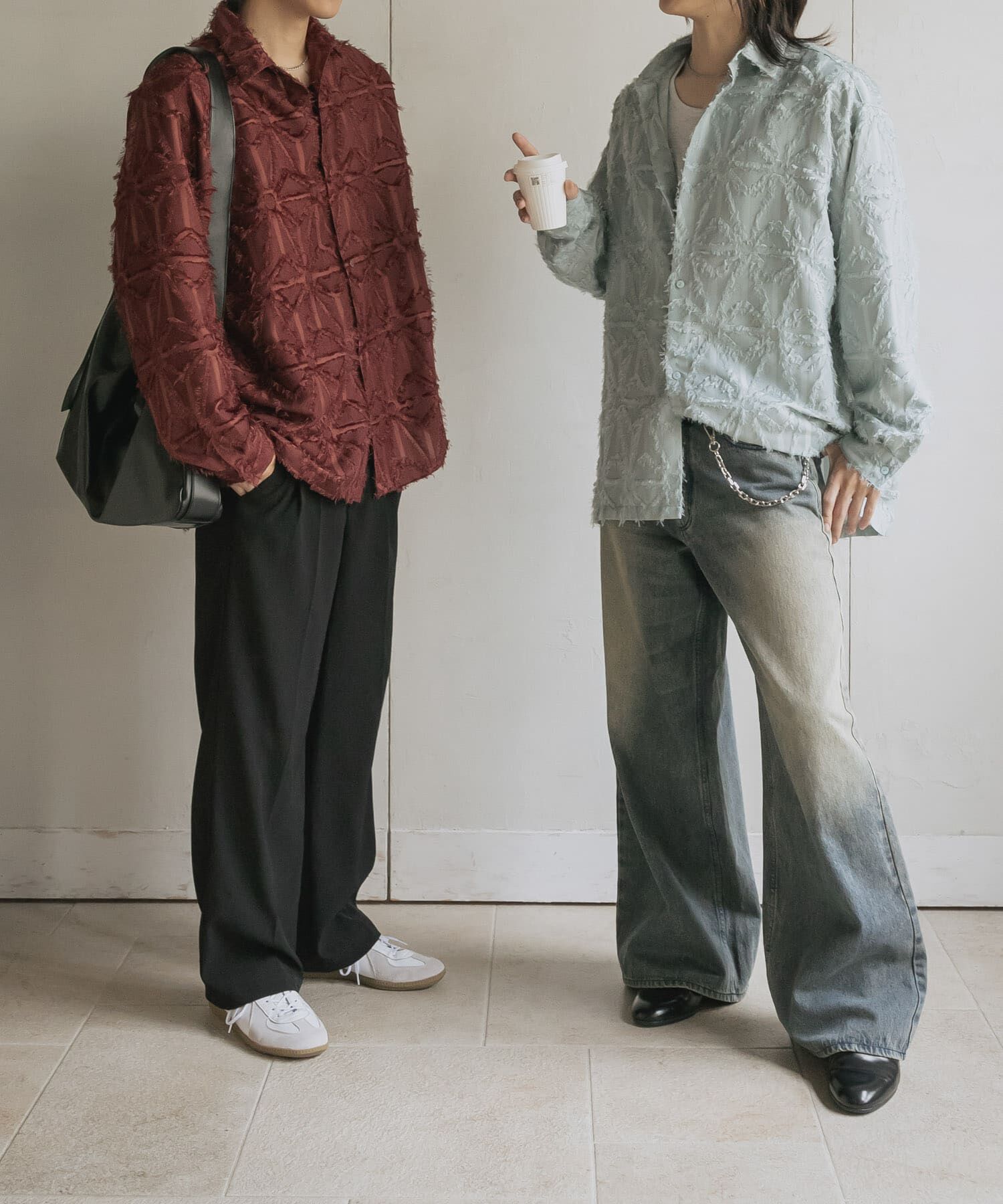 SENSE OF PLACE by URBAN RESEARCH「フリンジジャガードレギュラーカラーシャツ」|シャツ・ブラウス|