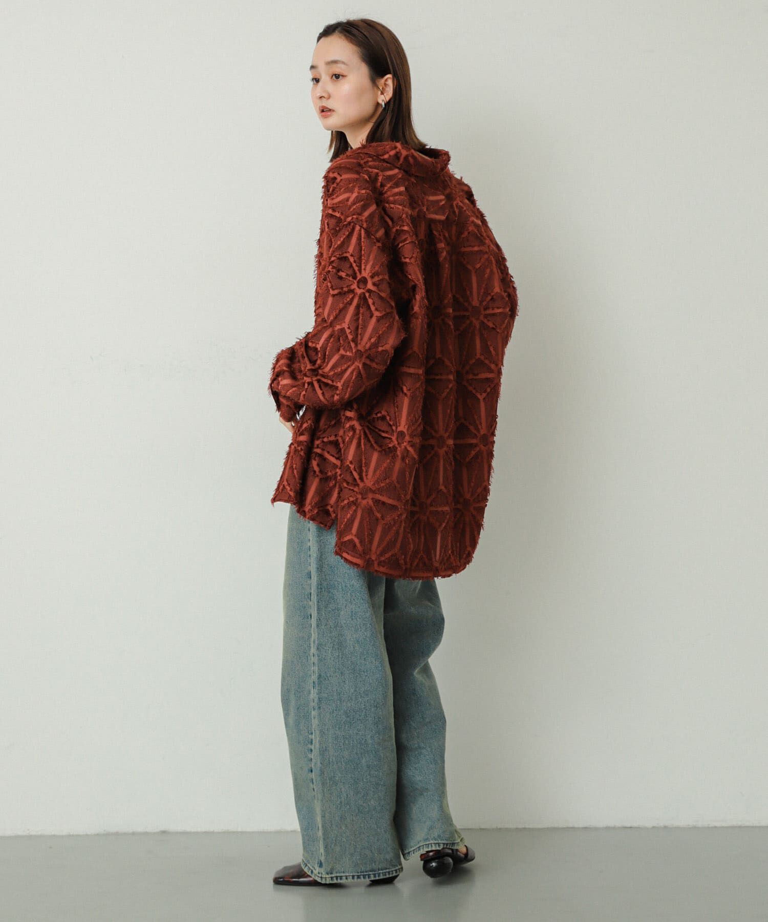 SENSE OF PLACE by URBAN RESEARCH「フリンジジャガードレギュラーカラーシャツ」|シャツ・ブラウス|