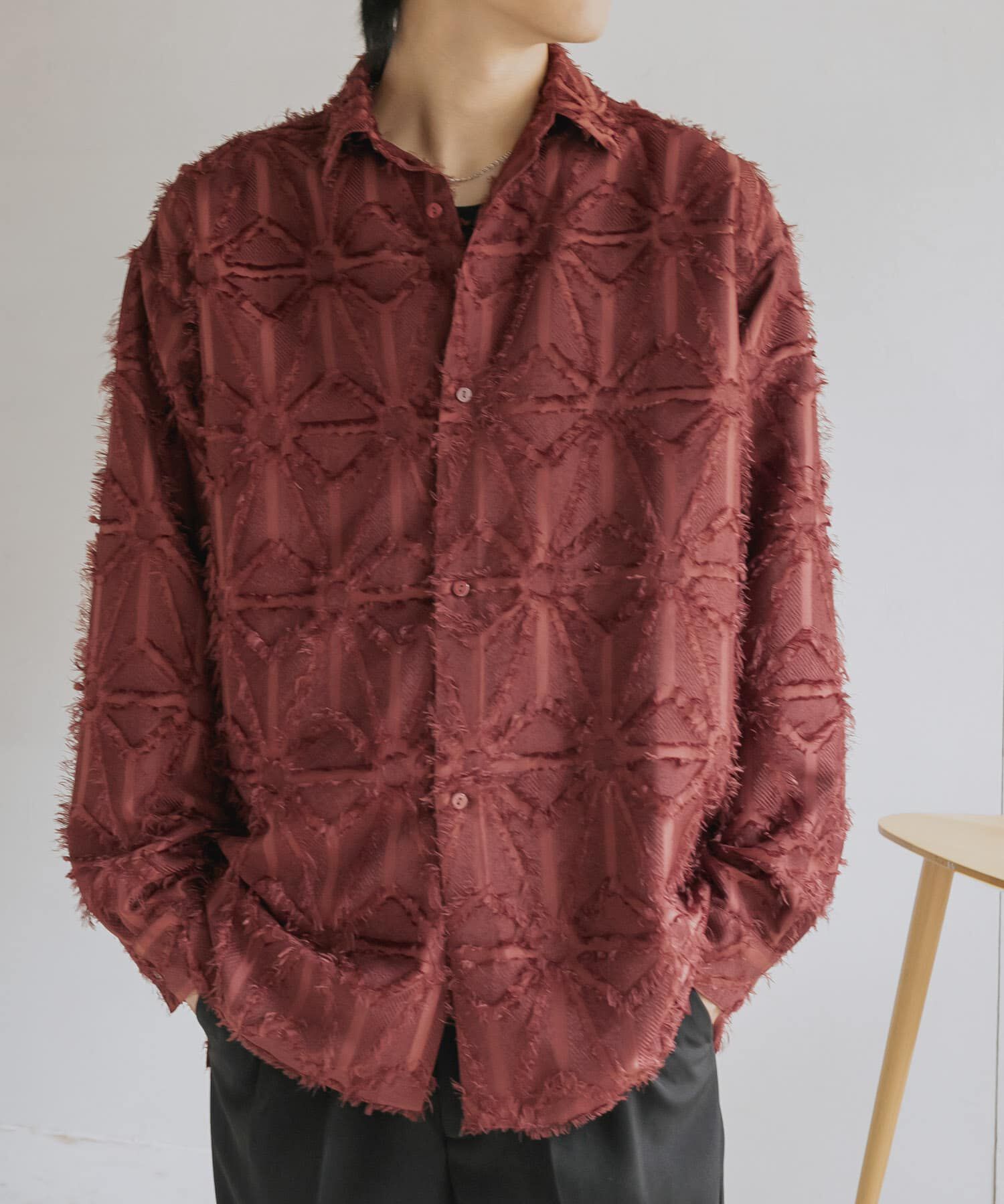 SENSE OF PLACE by URBAN RESEARCH「フリンジジャガードレギュラーカラーシャツ」|シャツ・ブラウス|