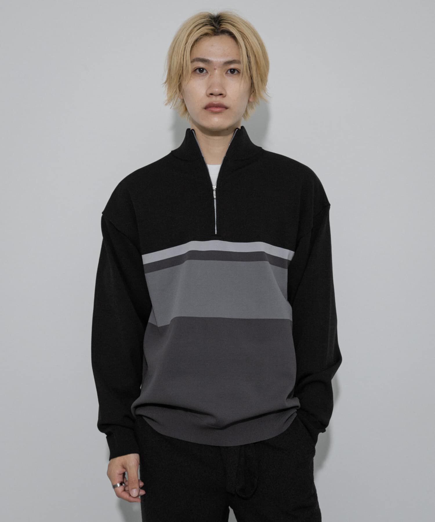 SENSE OF PLACE by URBAN RESEARCH「パネルボーダーハーフZIPニット」|ニット・セーター|