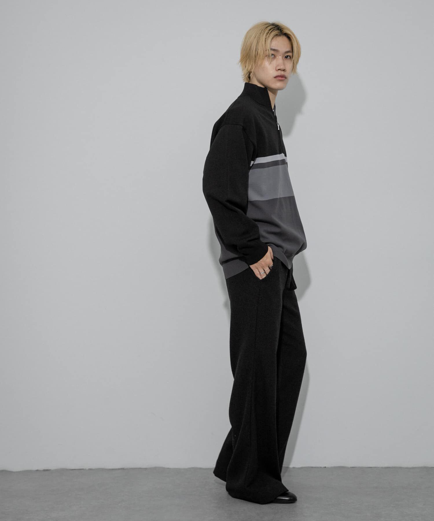 SENSE OF PLACE by URBAN RESEARCH「パネルボーダーハーフZIPニット」|ニット・セーター|