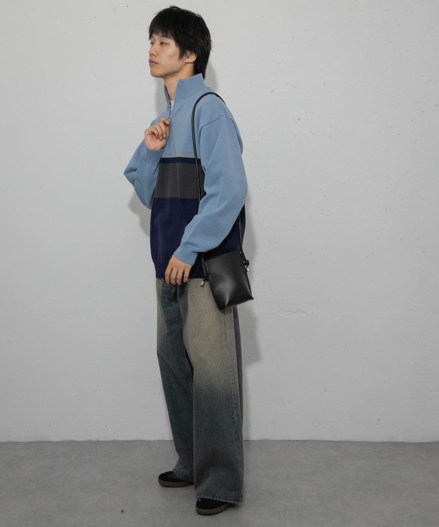 SENSE OF PLACE by URBAN RESEARCH「パネルボーダーハーフZIPニット」|ニット・セーター|