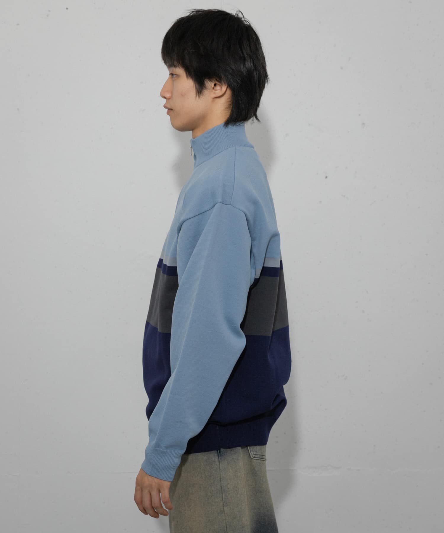 SENSE OF PLACE by URBAN RESEARCH「パネルボーダーハーフZIPニット」|ニット・セーター|