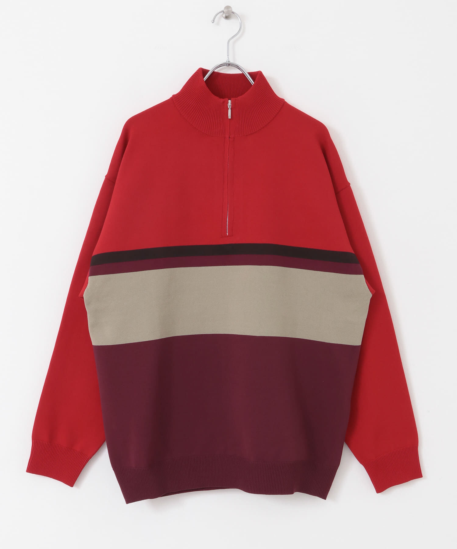 SENSE OF PLACE by URBAN RESEARCH「パネルボーダーハーフZIPニット」|ニット・セーター|