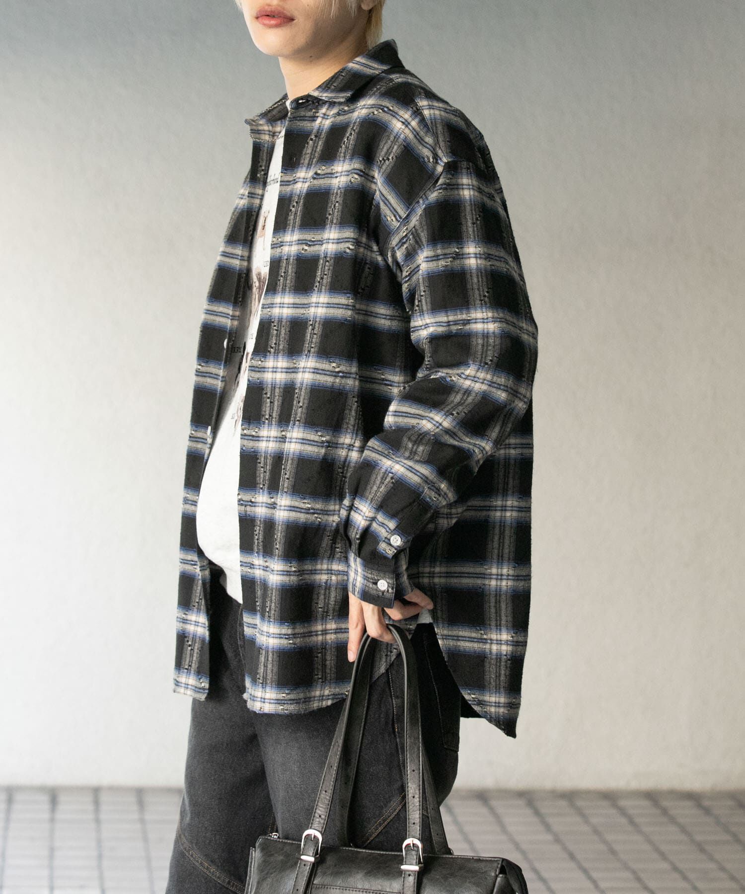 SENSE OF PLACE by URBAN RESEARCH「ダメージチェックルーズシャツ」|シャツ・ブラウス|