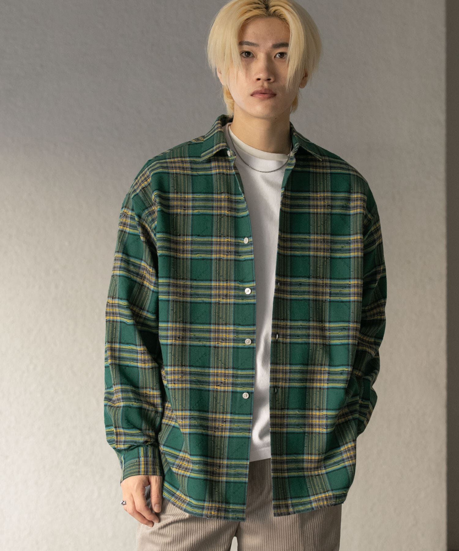 SENSE OF PLACE by URBAN RESEARCH「ダメージチェックルーズシャツ」|シャツ・ブラウス|