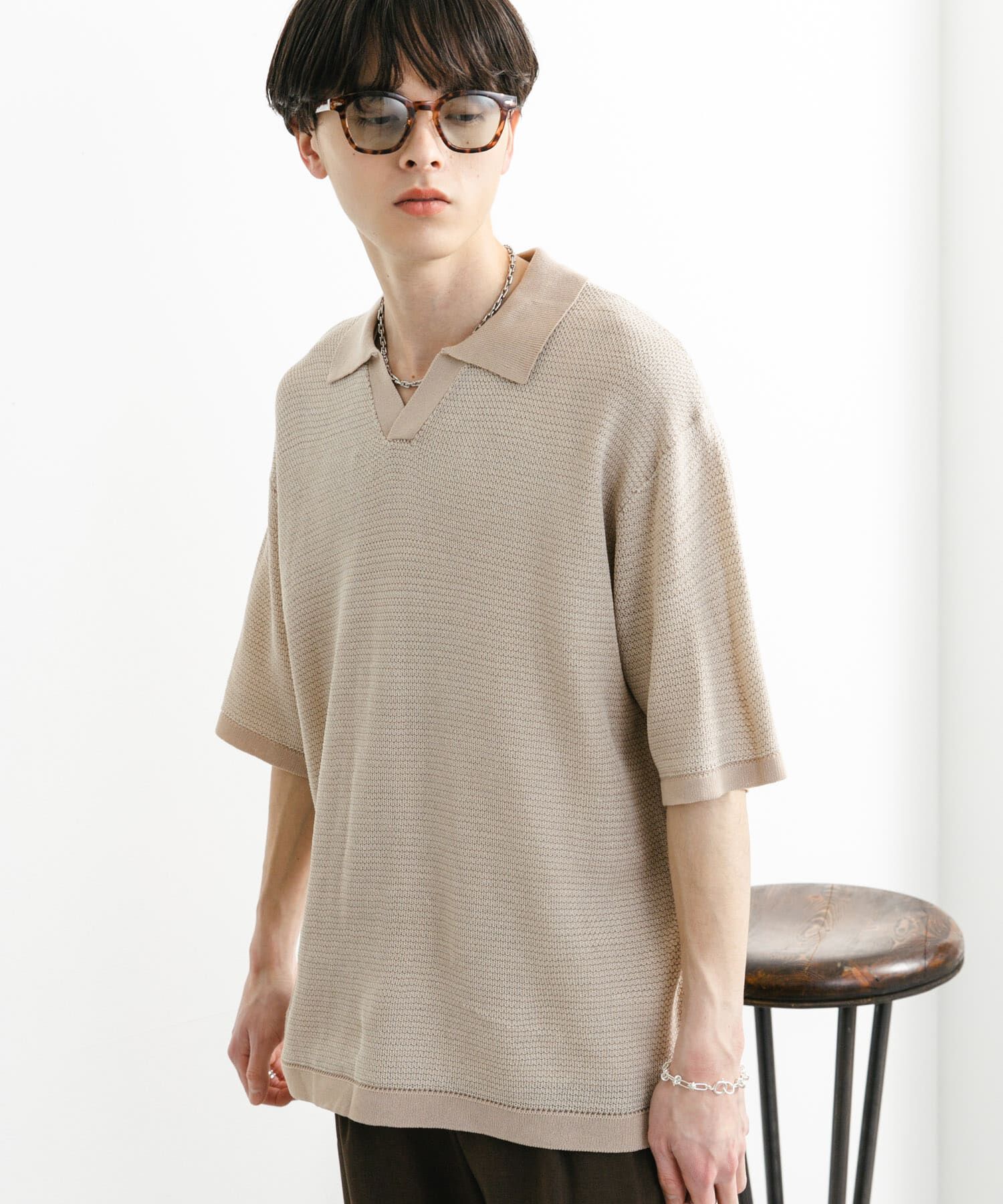 SENSE OF PLACE by URBAN RESEARCH「『ユニセックス』『洗濯可』ミックススキッパーニット」|ニット・セーター|