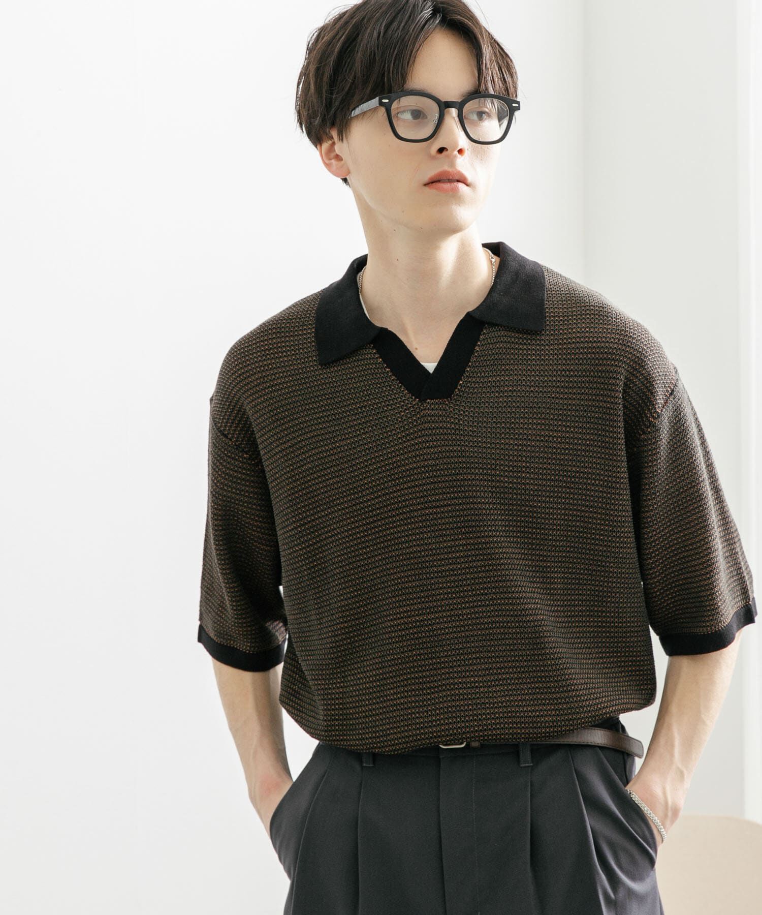 SENSE OF PLACE by URBAN RESEARCH「『ユニセックス』『洗濯可』ミックススキッパーニット」|ニット・セーター|