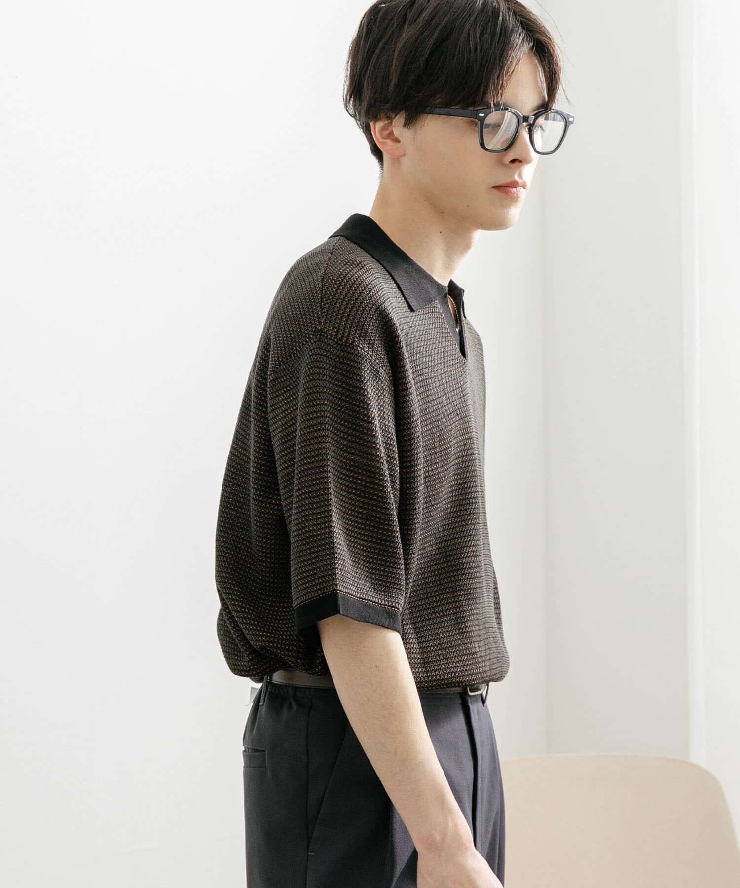 SENSE OF PLACE by URBAN RESEARCH「『ユニセックス』『洗濯可』ミックススキッパーニット」|ニット・セーター|