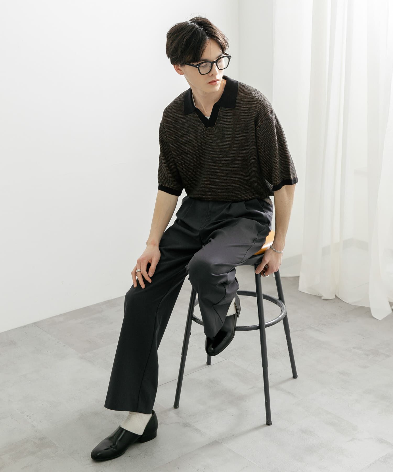 SENSE OF PLACE by URBAN RESEARCH「『ユニセックス』『洗濯可』ミックススキッパーニット」|ニット・セーター|