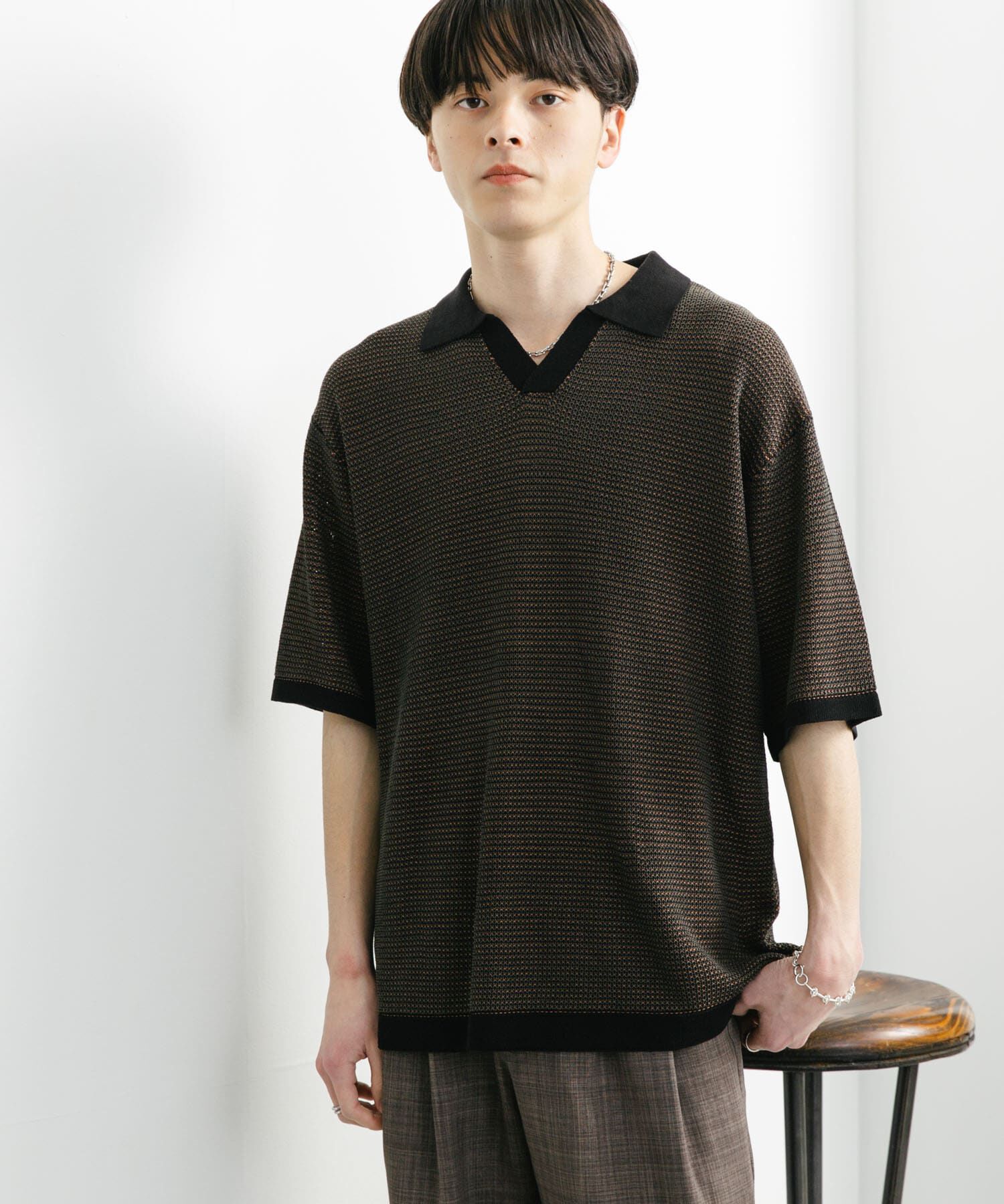 SENSE OF PLACE by URBAN RESEARCH「『ユニセックス』『洗濯可』ミックススキッパーニット」|ニット・セーター|