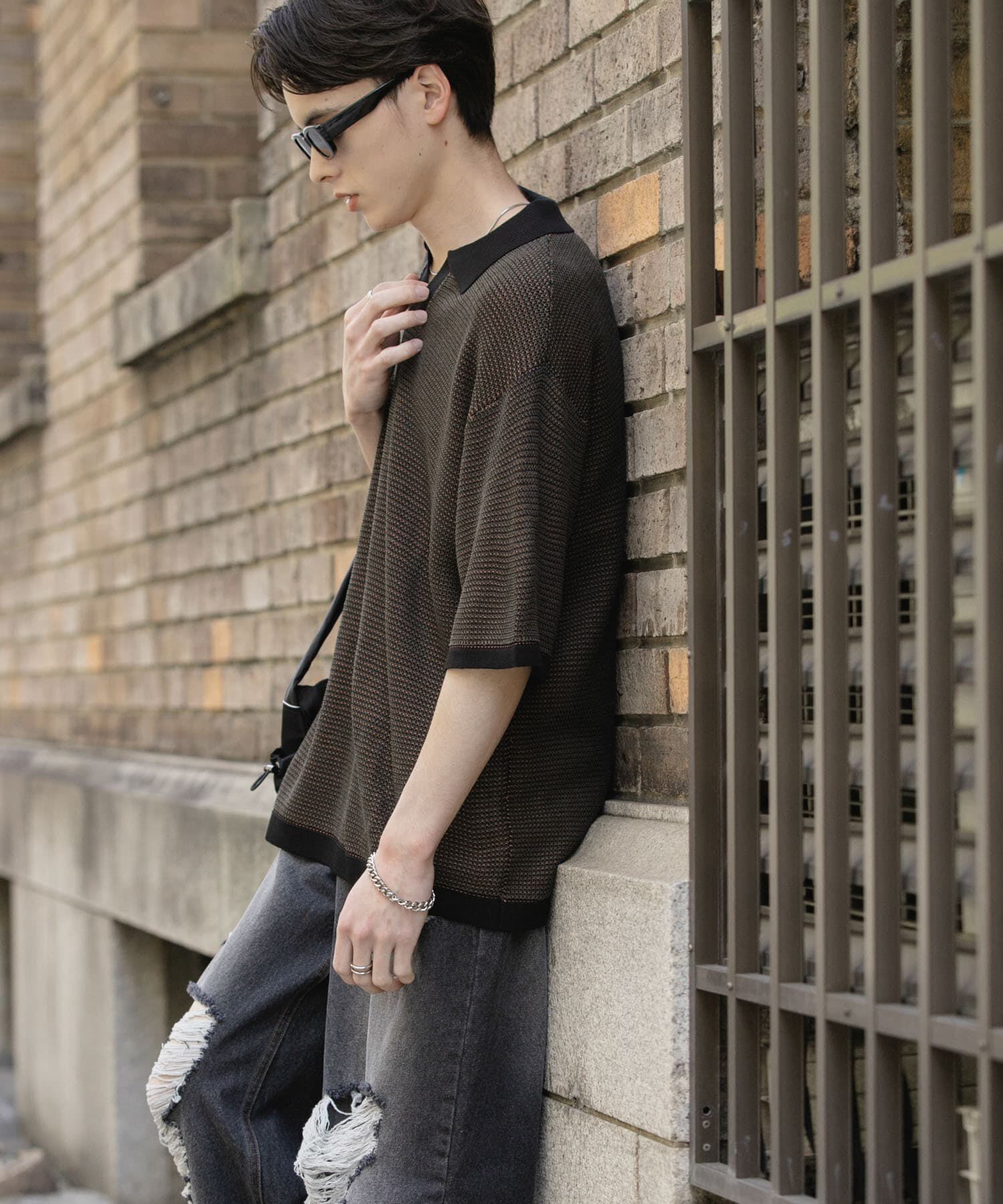 SENSE OF PLACE by URBAN RESEARCH「『ユニセックス』『洗濯可』ミックススキッパーニット」|ニット・セーター|