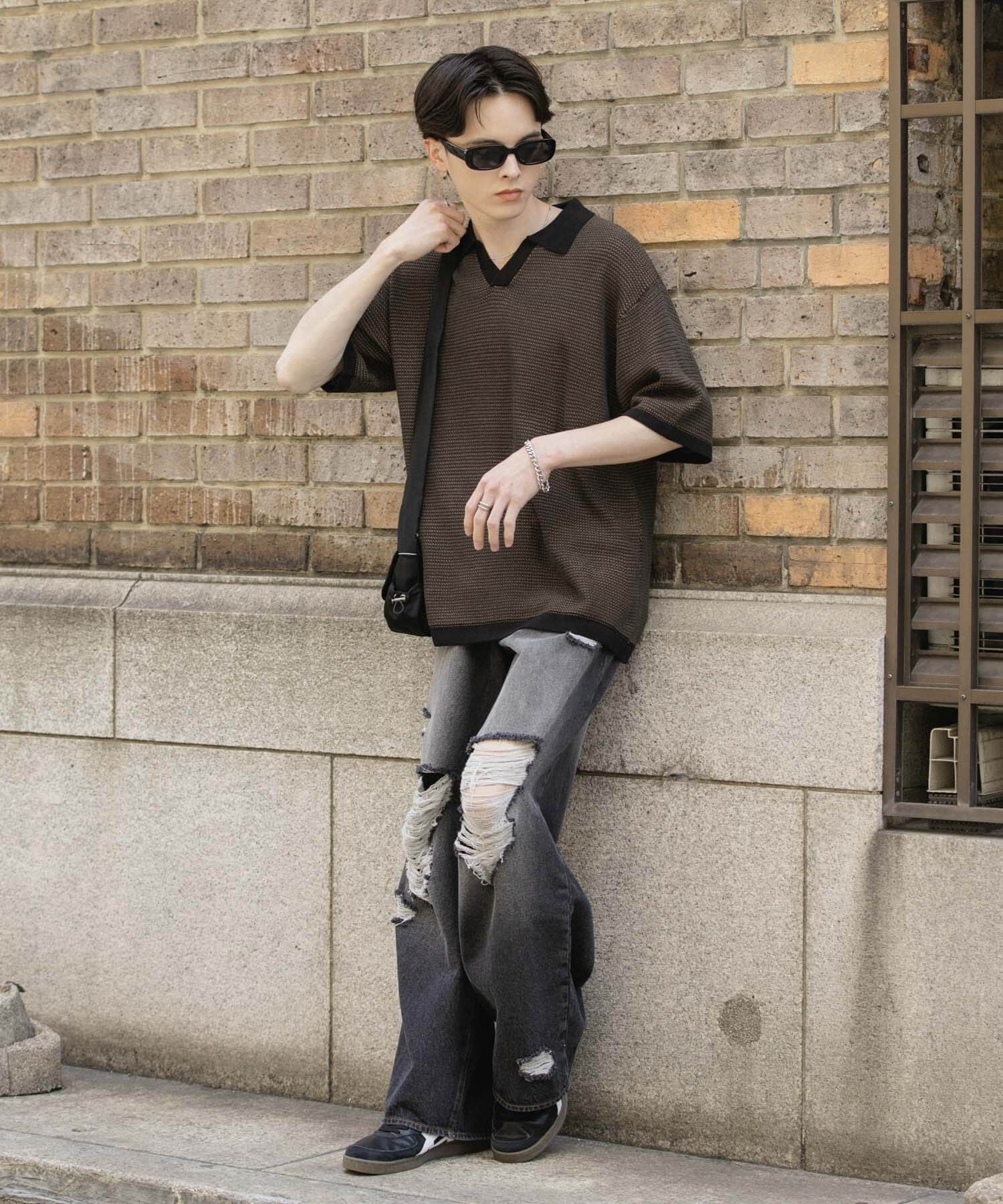 SENSE OF PLACE by URBAN RESEARCH「『ユニセックス』『洗濯可』ミックススキッパーニット」|ニット・セーター|