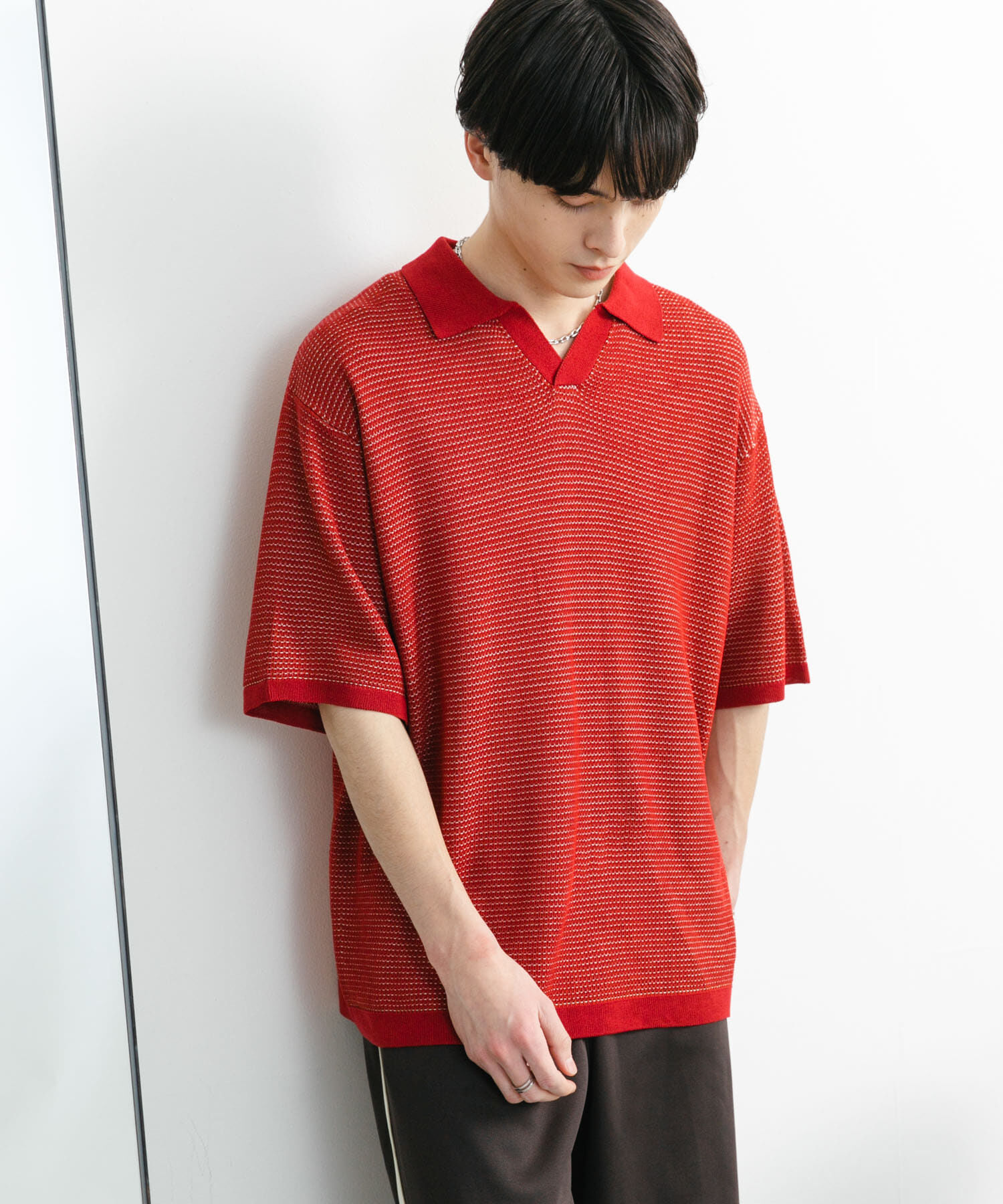 SENSE OF PLACE by URBAN RESEARCH「『ユニセックス』『洗濯可』ミックススキッパーニット」|ニット・セーター|