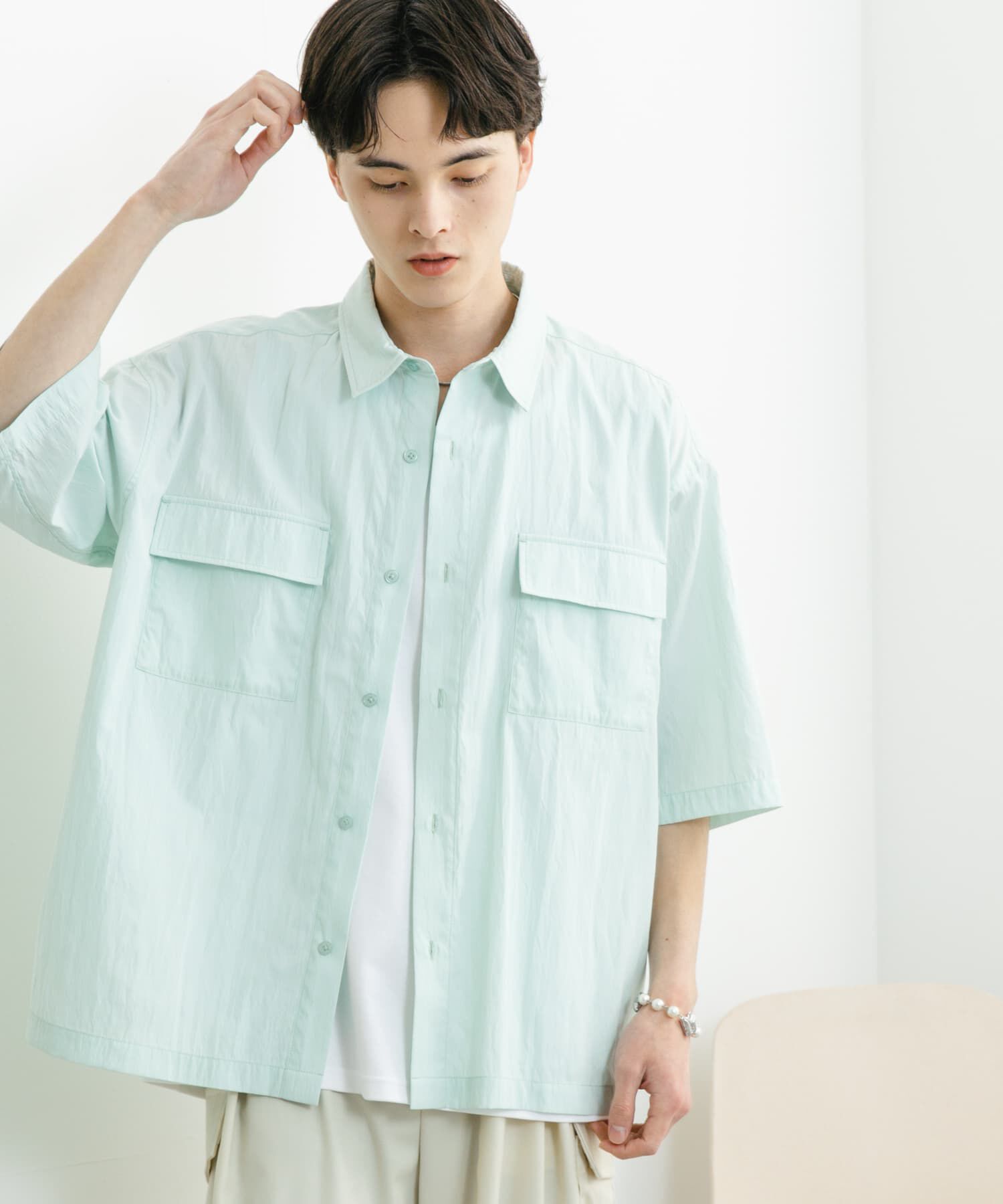 SENSE OF PLACE by URBAN RESEARCH「ワッシャーナイロンショートスリーブシャツ」|シャツ・ブラウス|