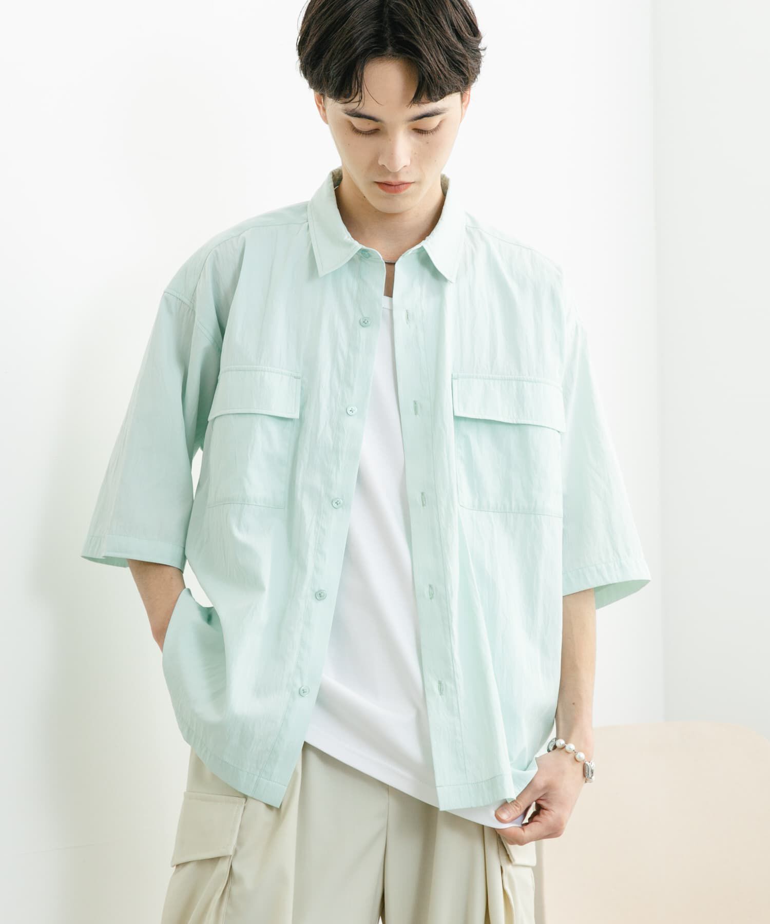 SENSE OF PLACE by URBAN RESEARCH「ワッシャーナイロンショートスリーブシャツ」|シャツ・ブラウス|