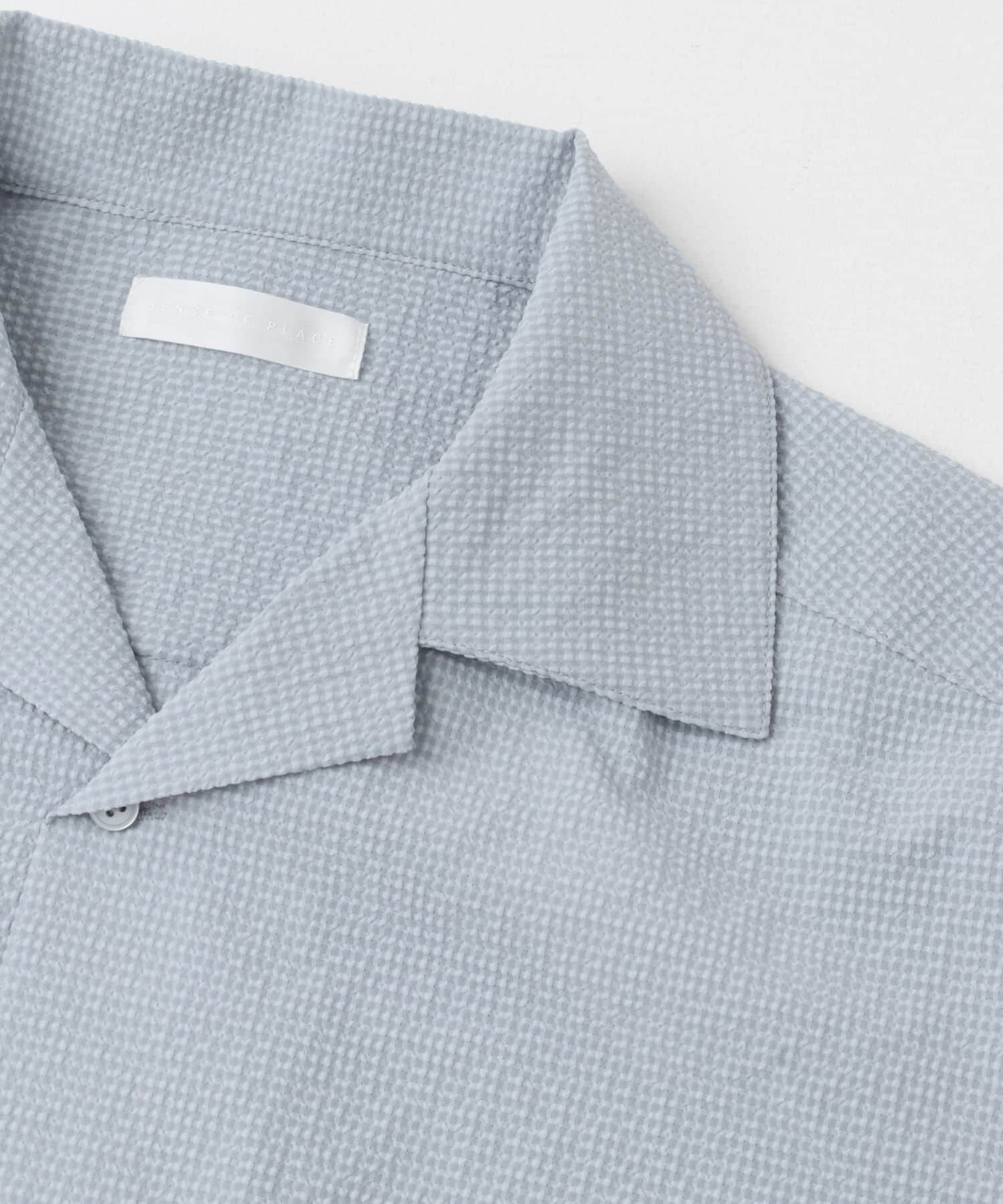 SENSE OF PLACE by URBAN RESEARCH「シアサッカーオープンカラーショートスリーブシャツ」|シャツ・ブラウス|