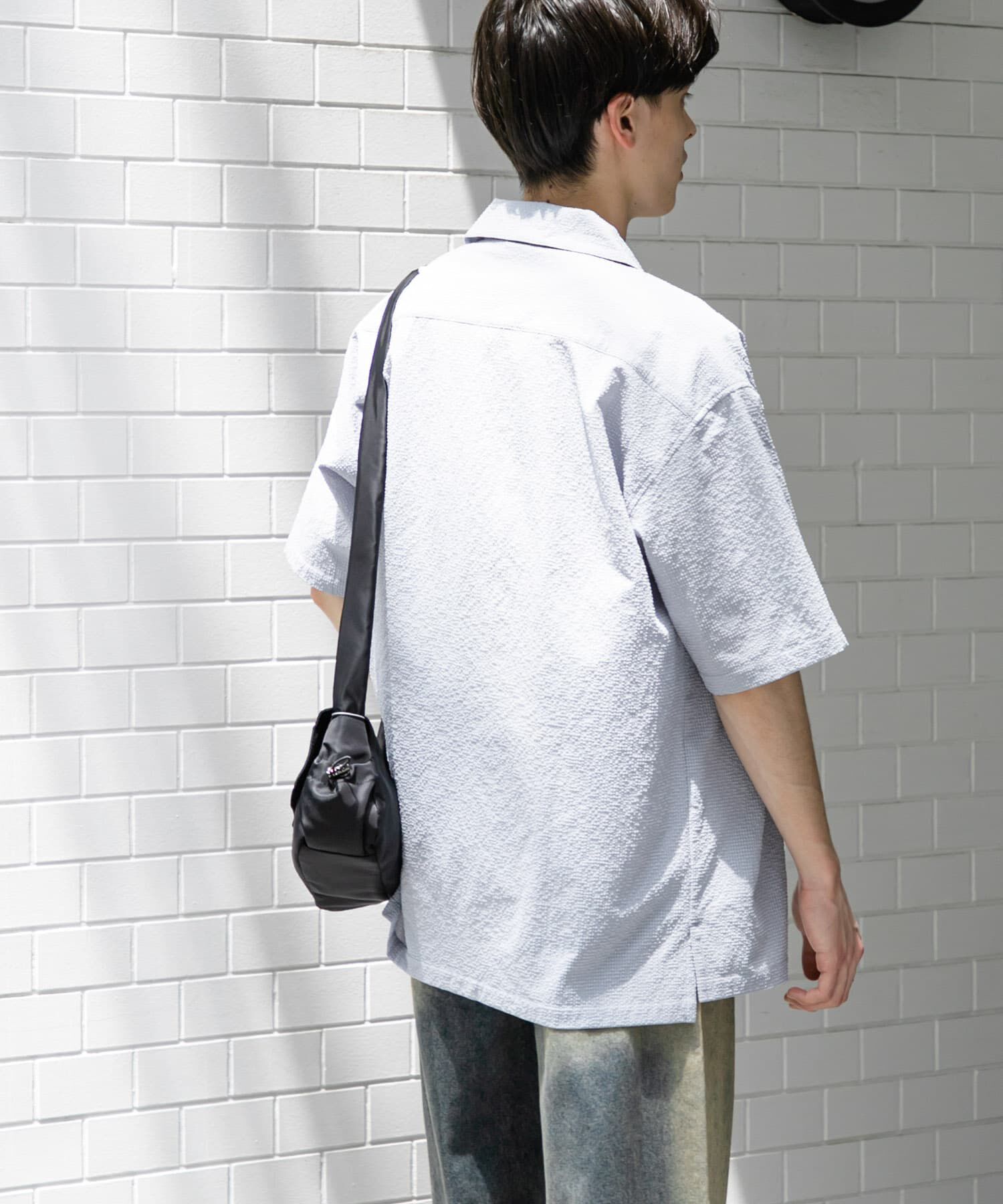 SENSE OF PLACE by URBAN RESEARCH「シアサッカーオープンカラーショートスリーブシャツ」|シャツ・ブラウス|